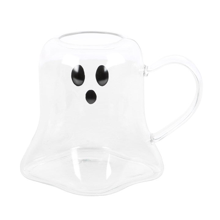 Ghost Glass Mug 600ml – Cute Halloween Coffee Cup