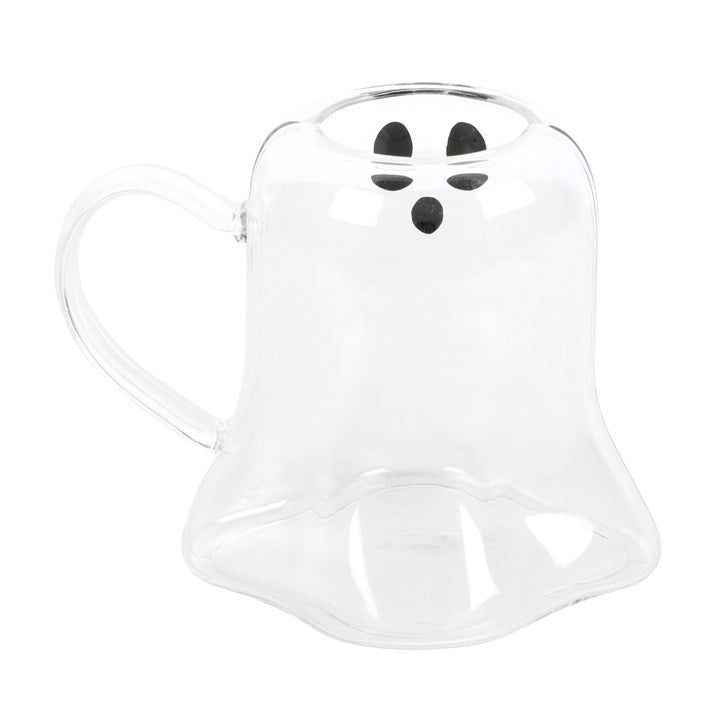 Ghost Glass Mug 600ml – Cute Halloween Coffee Cup