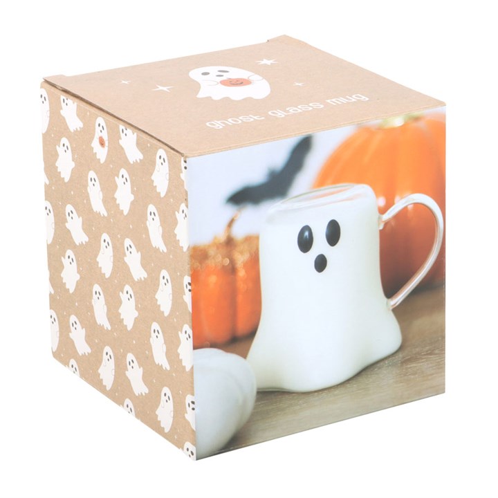 Ghost Glass Mug 600ml – Cute Halloween Coffee Cup