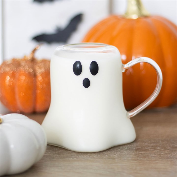 Ghost Glass Mug 600ml – Cute Halloween Coffee Cup