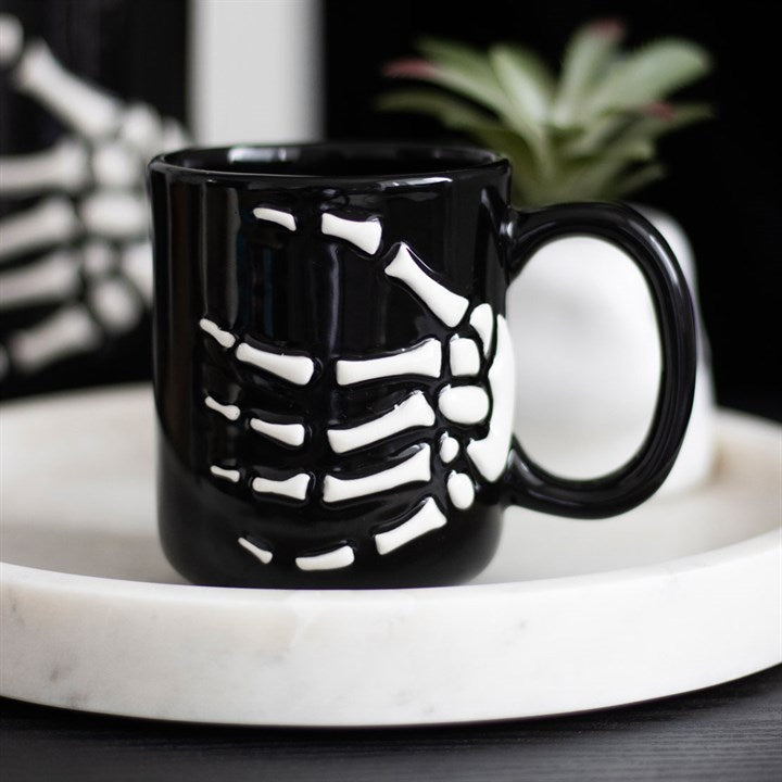 Skeleton Hand Mug 350ml – Gothic Ceramic Coffee Cup