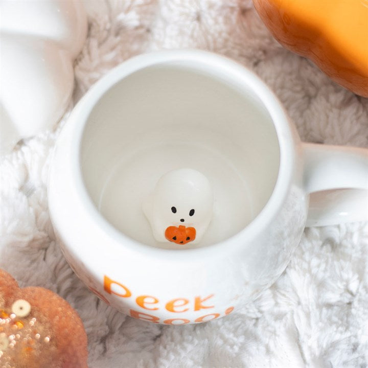 Peekaboo Ghost Mug 500ml – Hidden Surprise Halloween Cup