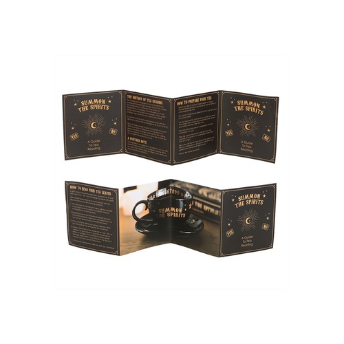 Black & Gold Talking Board Teacup & Saucer Set – 500ml