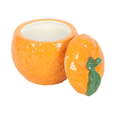 Orange Shaped Ceramic Candle Jar – Novelty Citrus Scented Home Décor