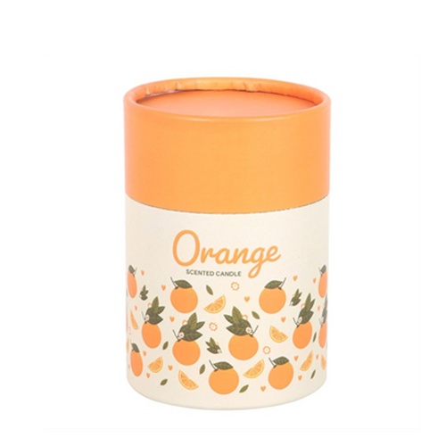 Orange Scented Glass Candle with Wooden Lid – Citrus Home Fragrance Gift