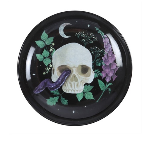 Gothic Skull & Snake Ceramic Trinket Dish – Jewellery & Key Holder