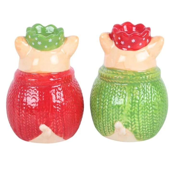 Christmas Pig Salt & Pepper Shakers – Set of 2 Ceramic Festive Tableware