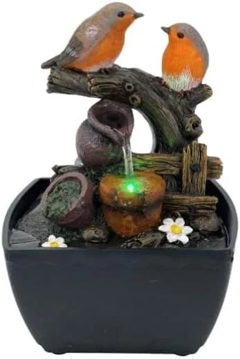 Mini Robins Indoor Water Fountain with LED Light