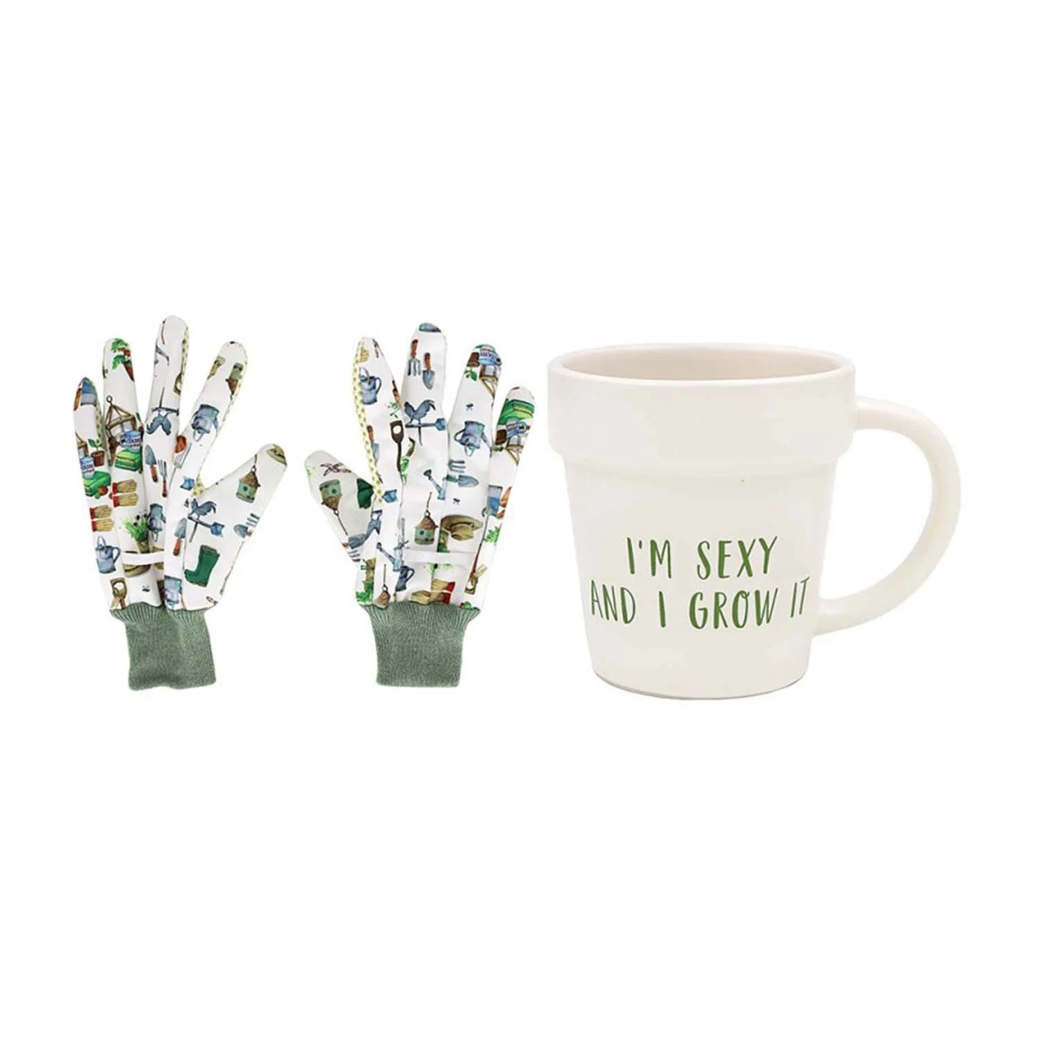 Green Fingers Mug & Garden Glove Set
