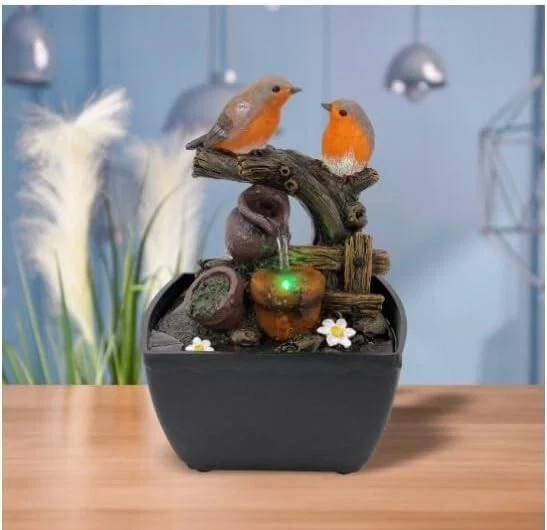 Mini Robins Indoor Water Fountain with LED Light