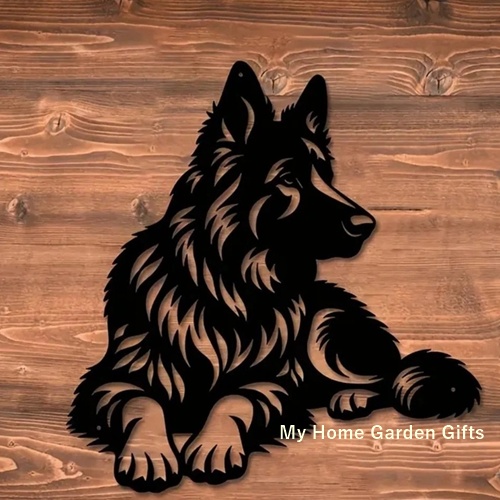 German Shepherd Metal Wall Art – Alsatian Dog Garden & Fence Décor