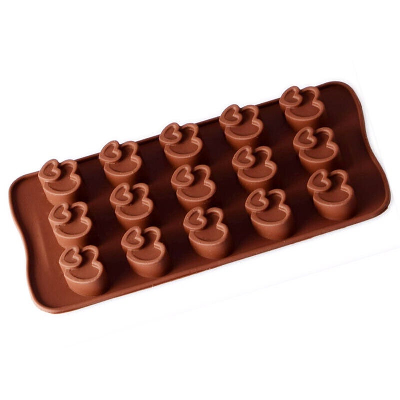 Food Grade Chocolate Cup Tray 15 cells Silicone Mold Soap Candle Fondant Baking