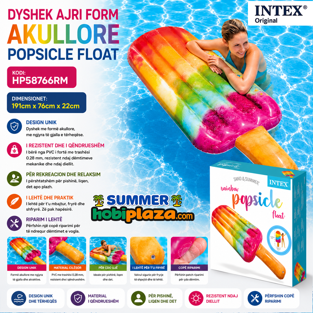 Dyshek Ajri forme Akullore Rainbow Popsicle