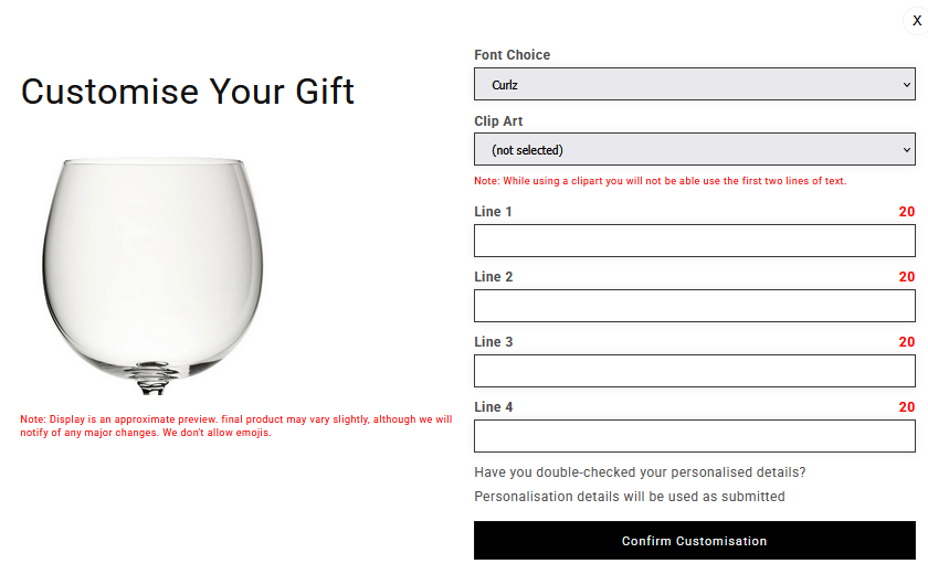 personalise your gift
