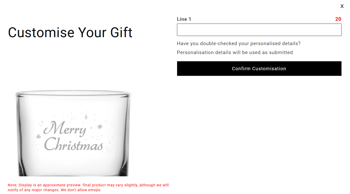 customise product form