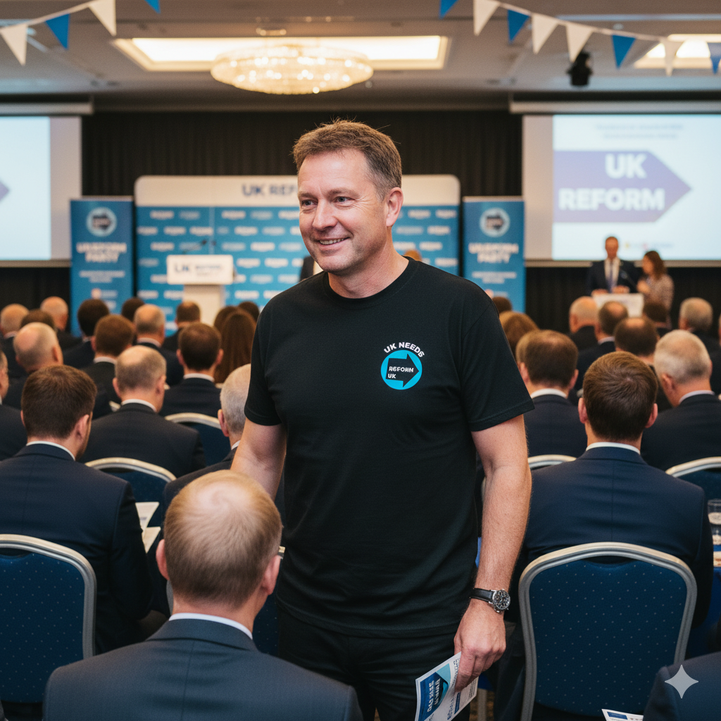 reform uk logo black t shirt