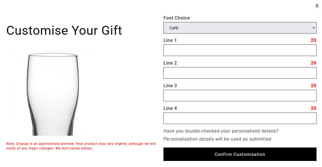 personalise your gift