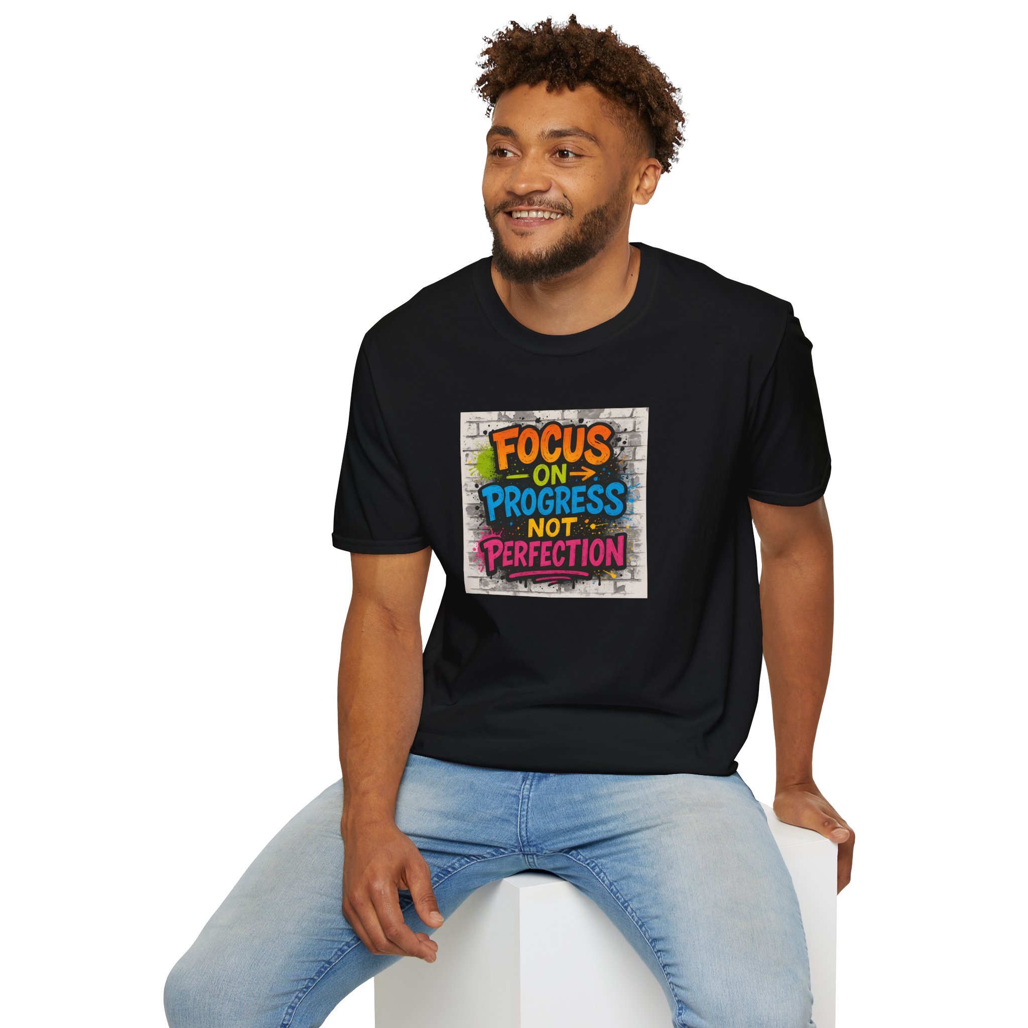 focus on progress not perfection motivational  t shirt
