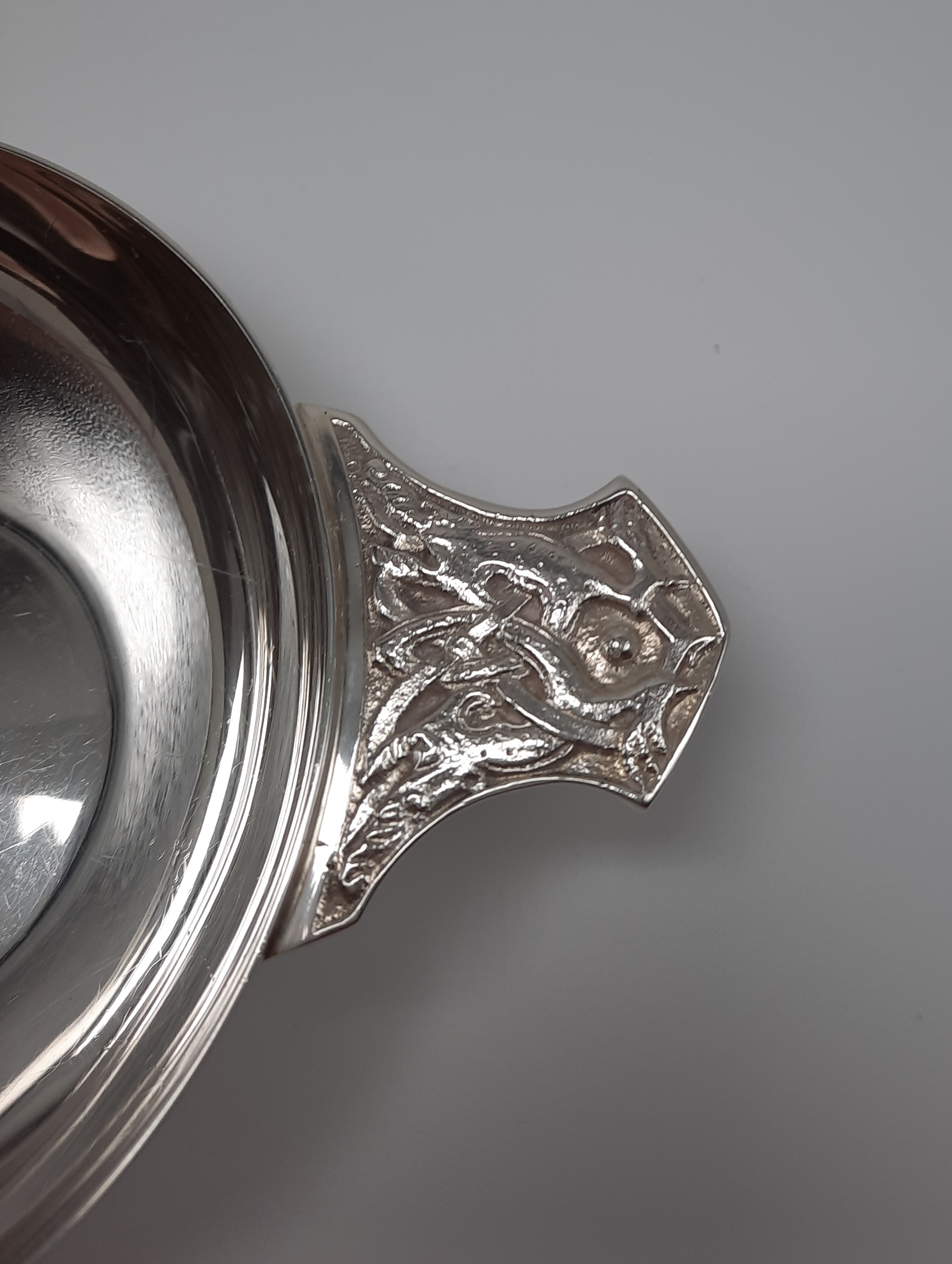 Wonderful Sterling Silver Quaich with Celtic Design Handles - Hallmarked London 1941