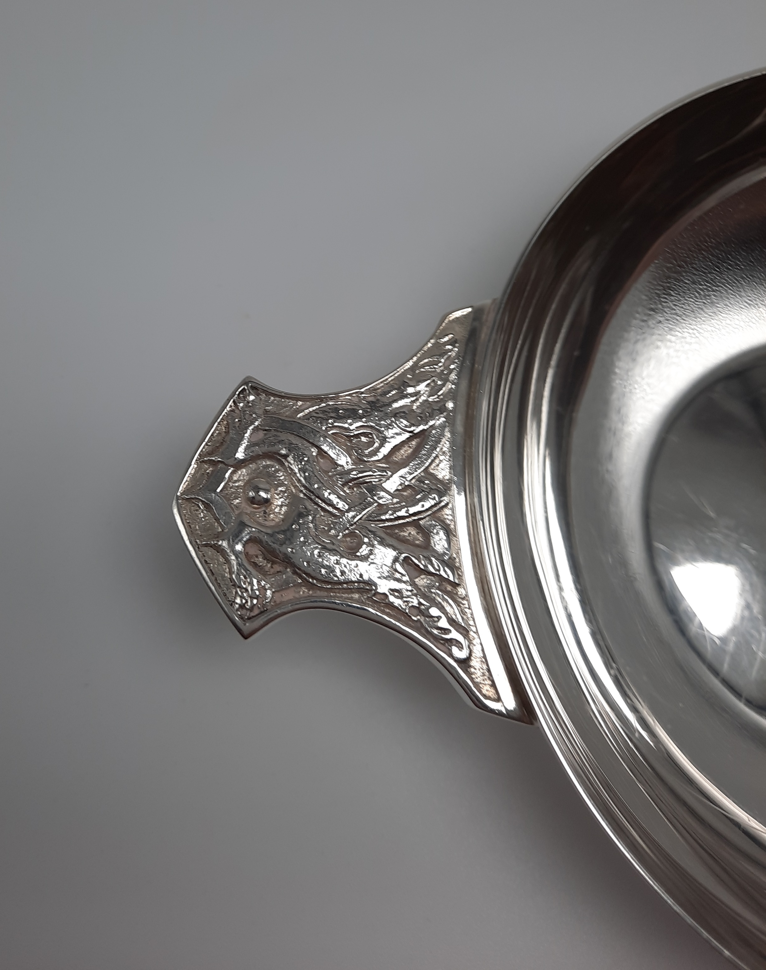 Wonderful Sterling Silver Quaich with Celtic Design Handles - Hallmarked London 1941