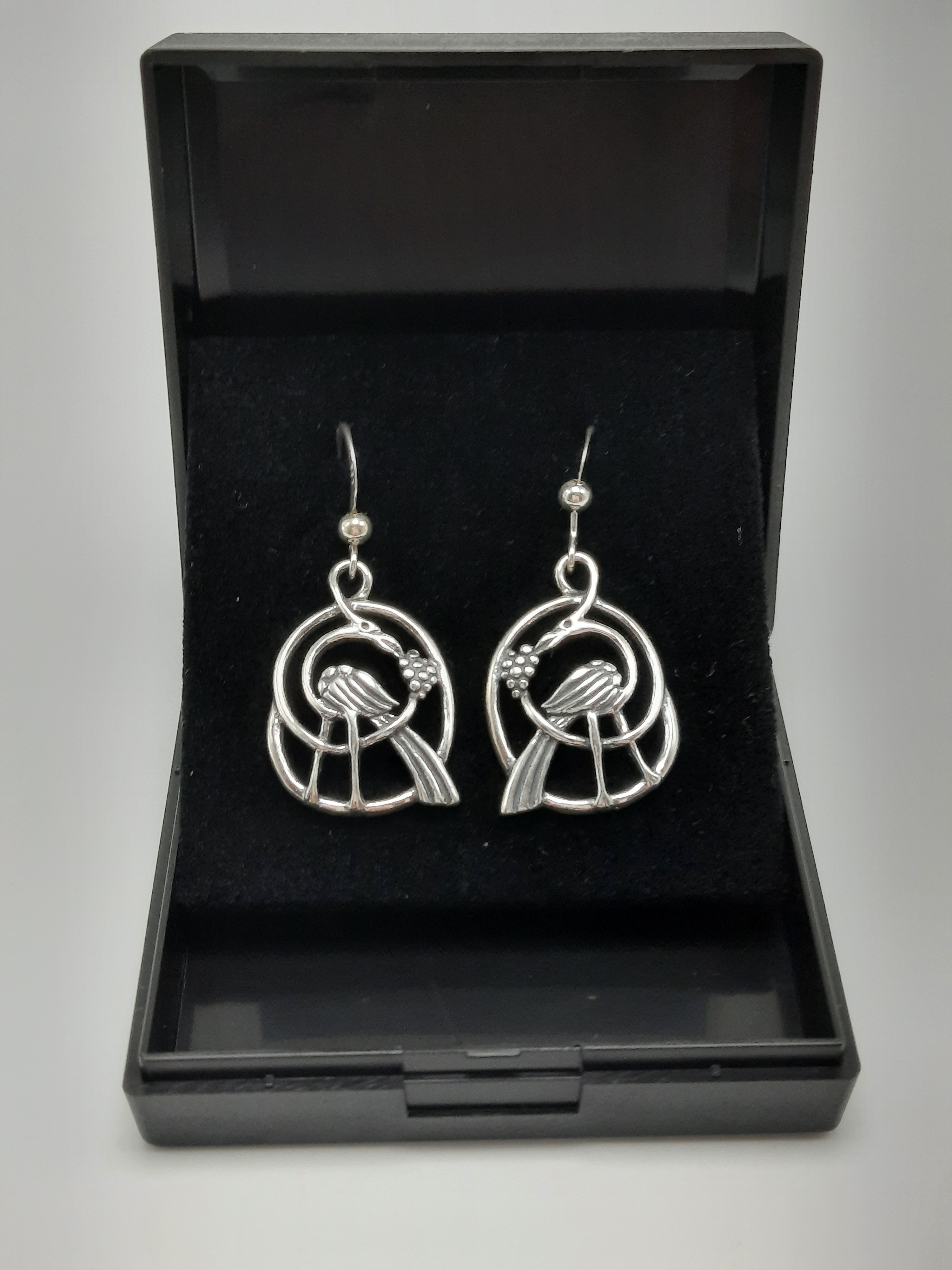 Sterling Silver Bird Design Earrings by Kit Heath - 1997