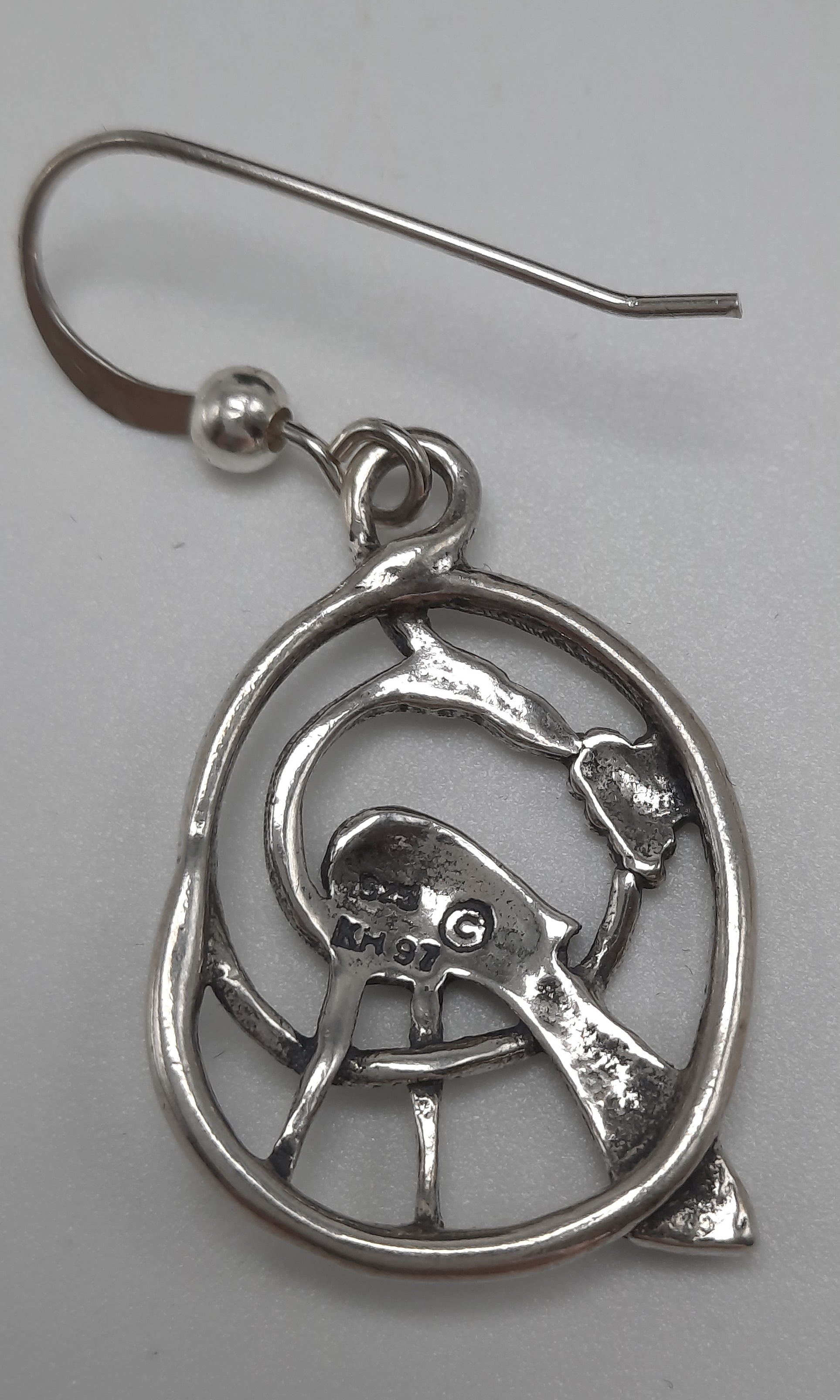 Sterling Silver Bird Design Earrings by Kit Heath - 1997