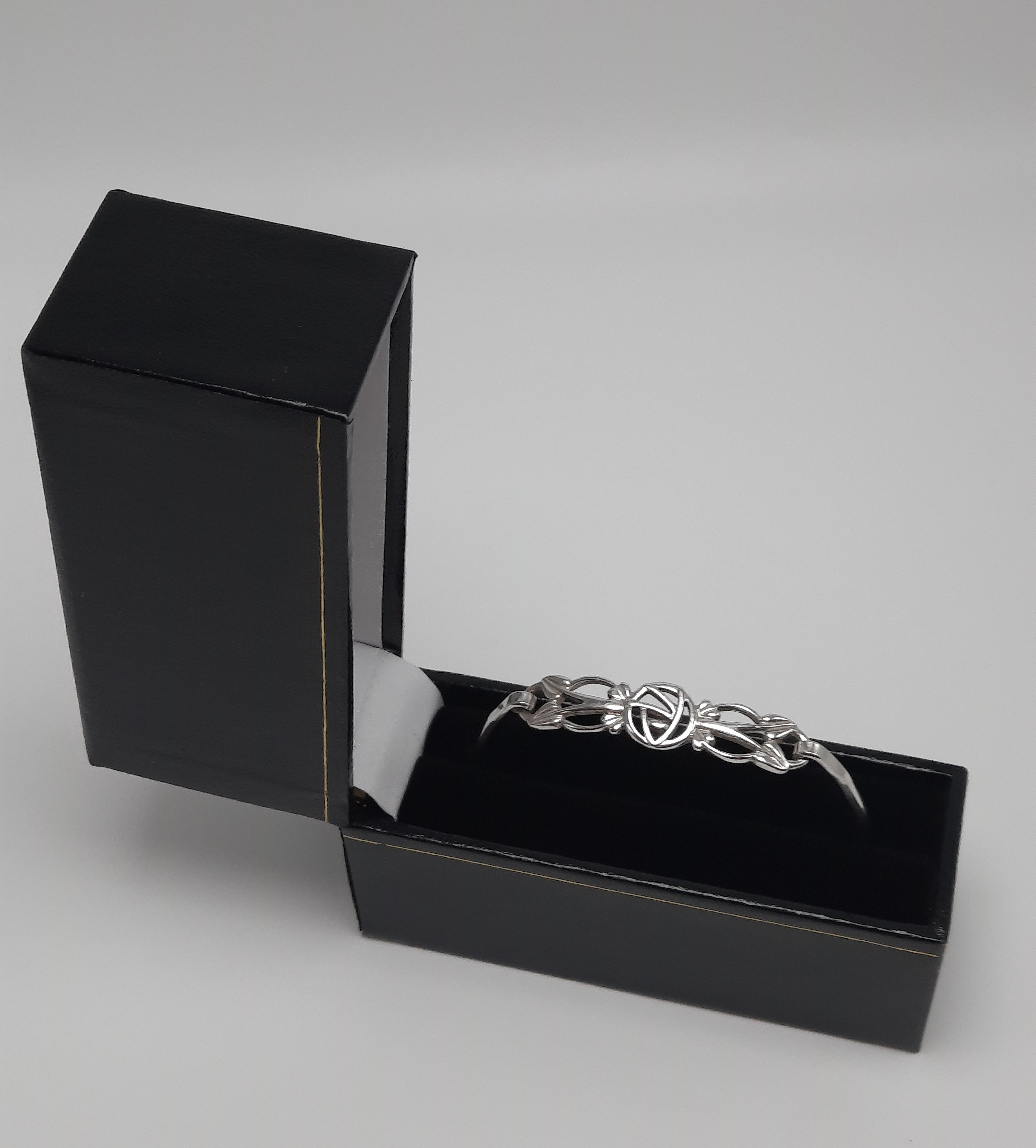 Sterling Silver Rennie Mackintosh Inspired Bangle by Carrick