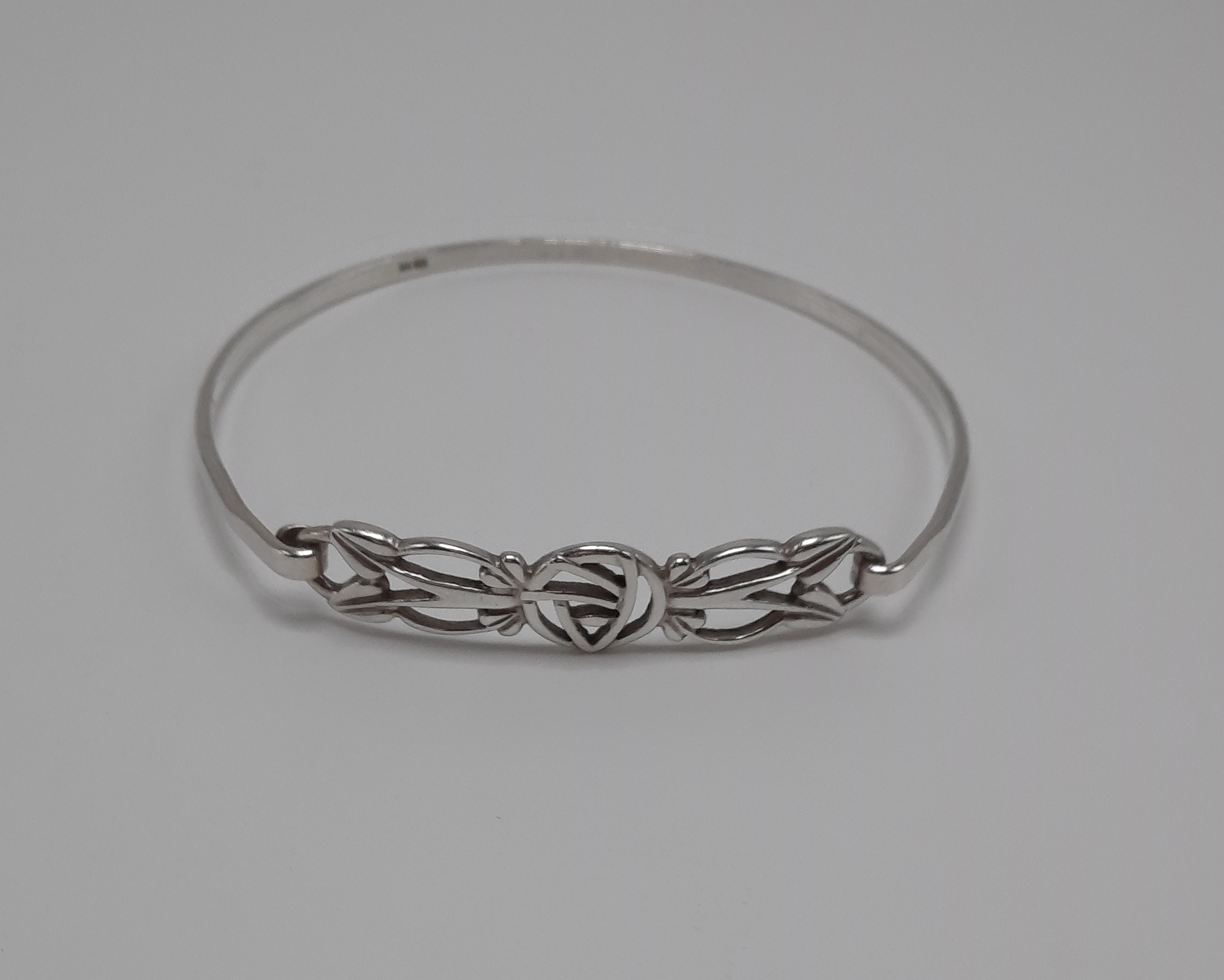 Sterling Silver Rennie Mackintosh Inspired Bangle by Carrick