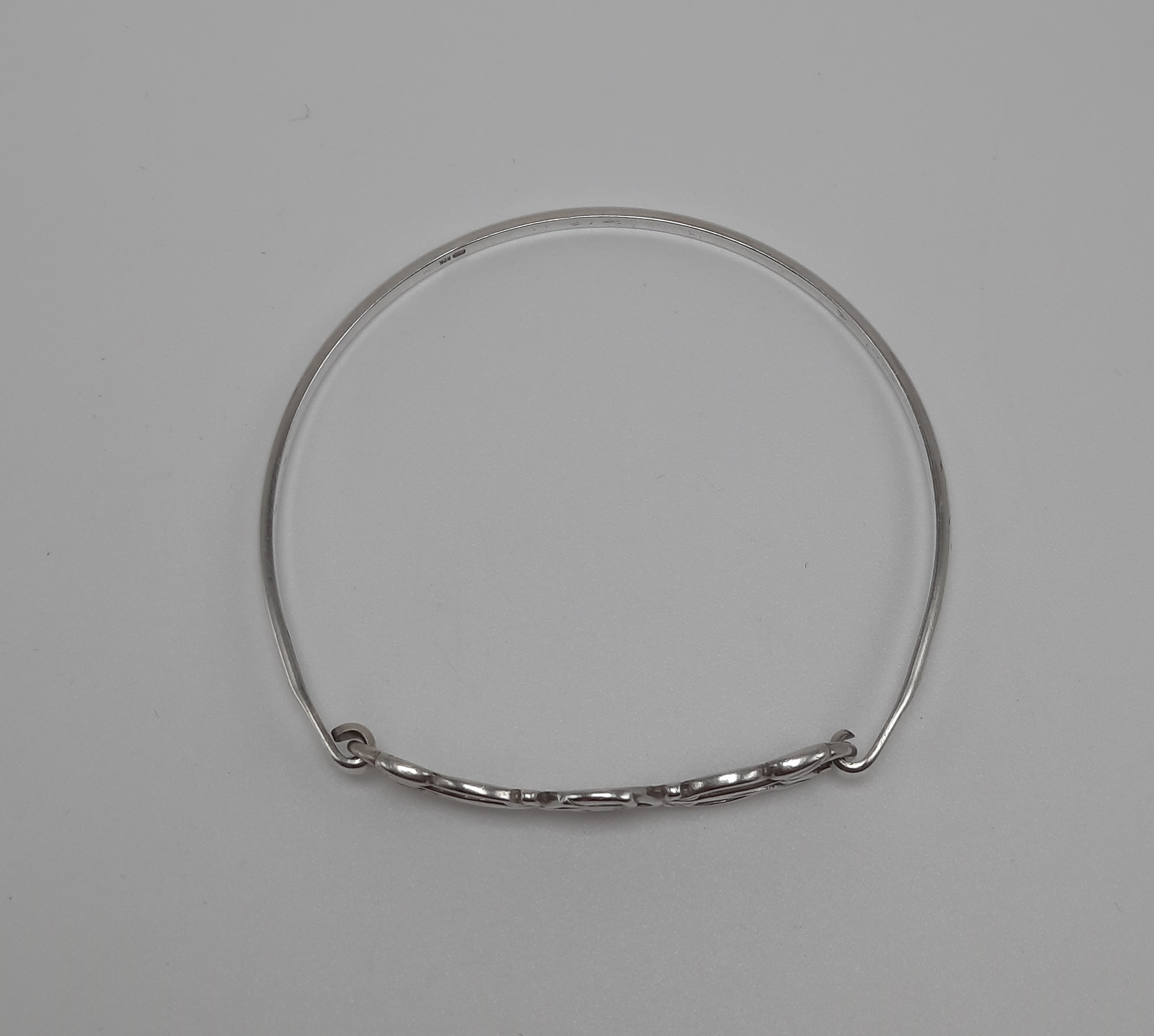 Sterling Silver Rennie Mackintosh Inspired Bangle by Carrick