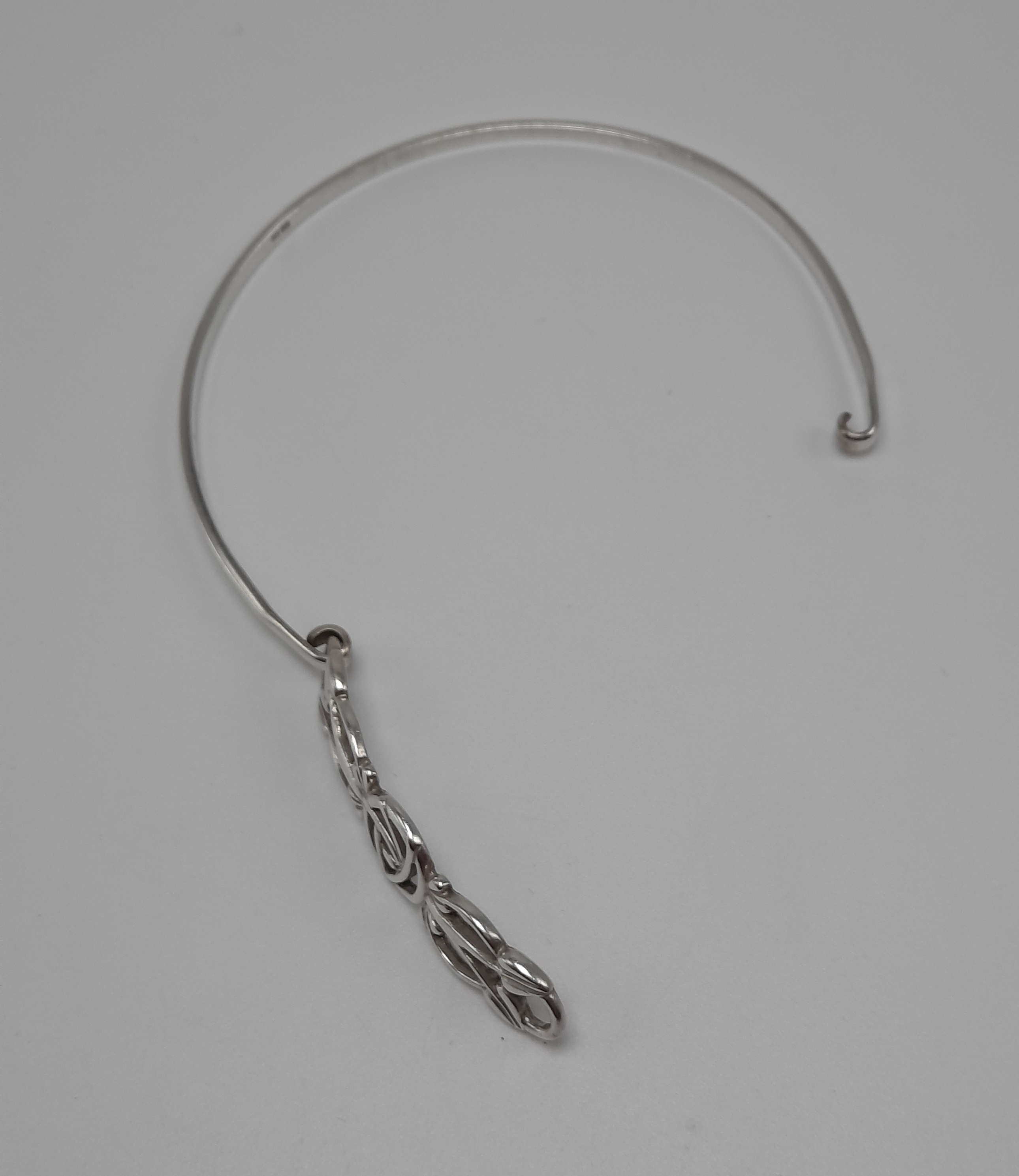 Sterling Silver Rennie Mackintosh Inspired Bangle by Carrick