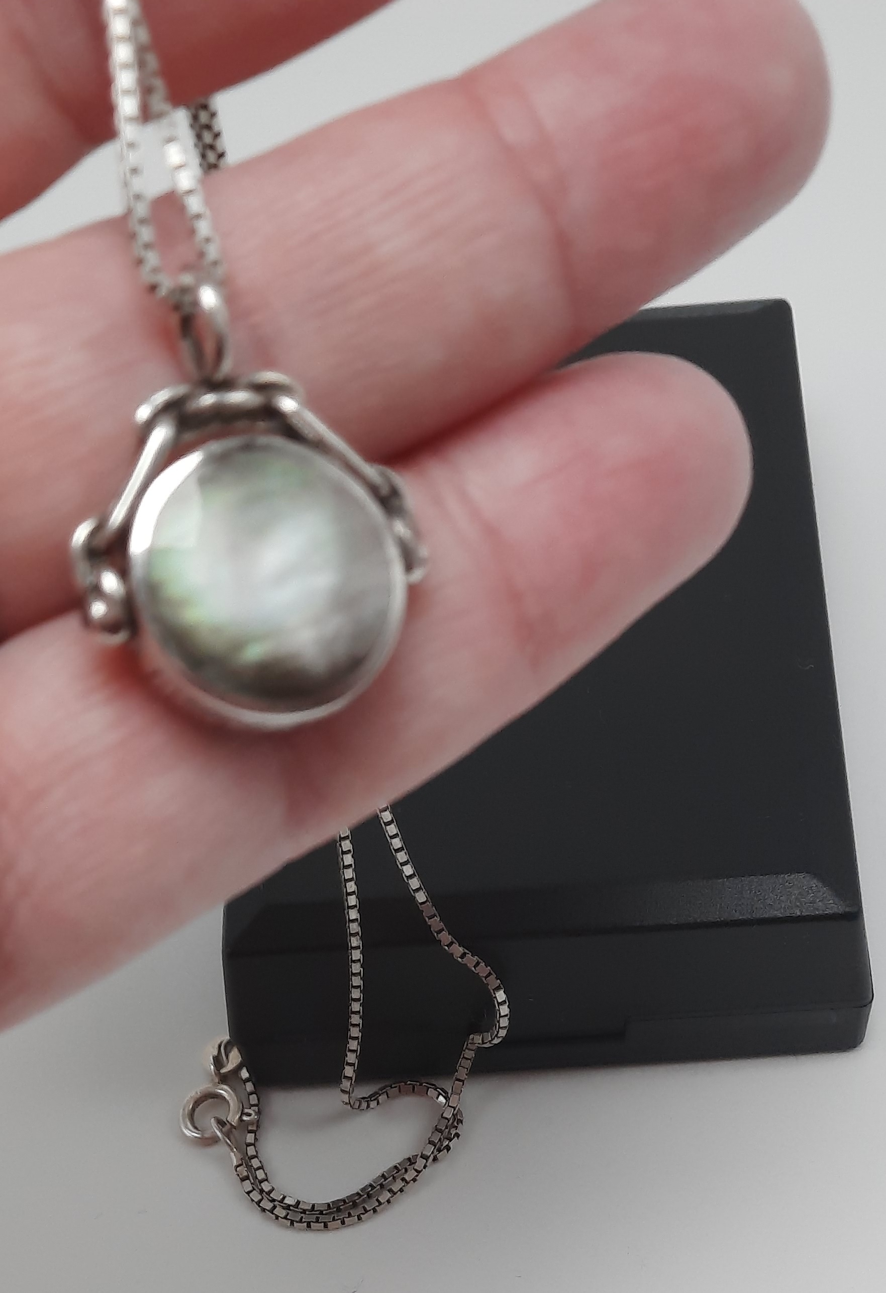 Sterling Silver Double Sided Spinner Pendant by David Scott-Walker - 1983