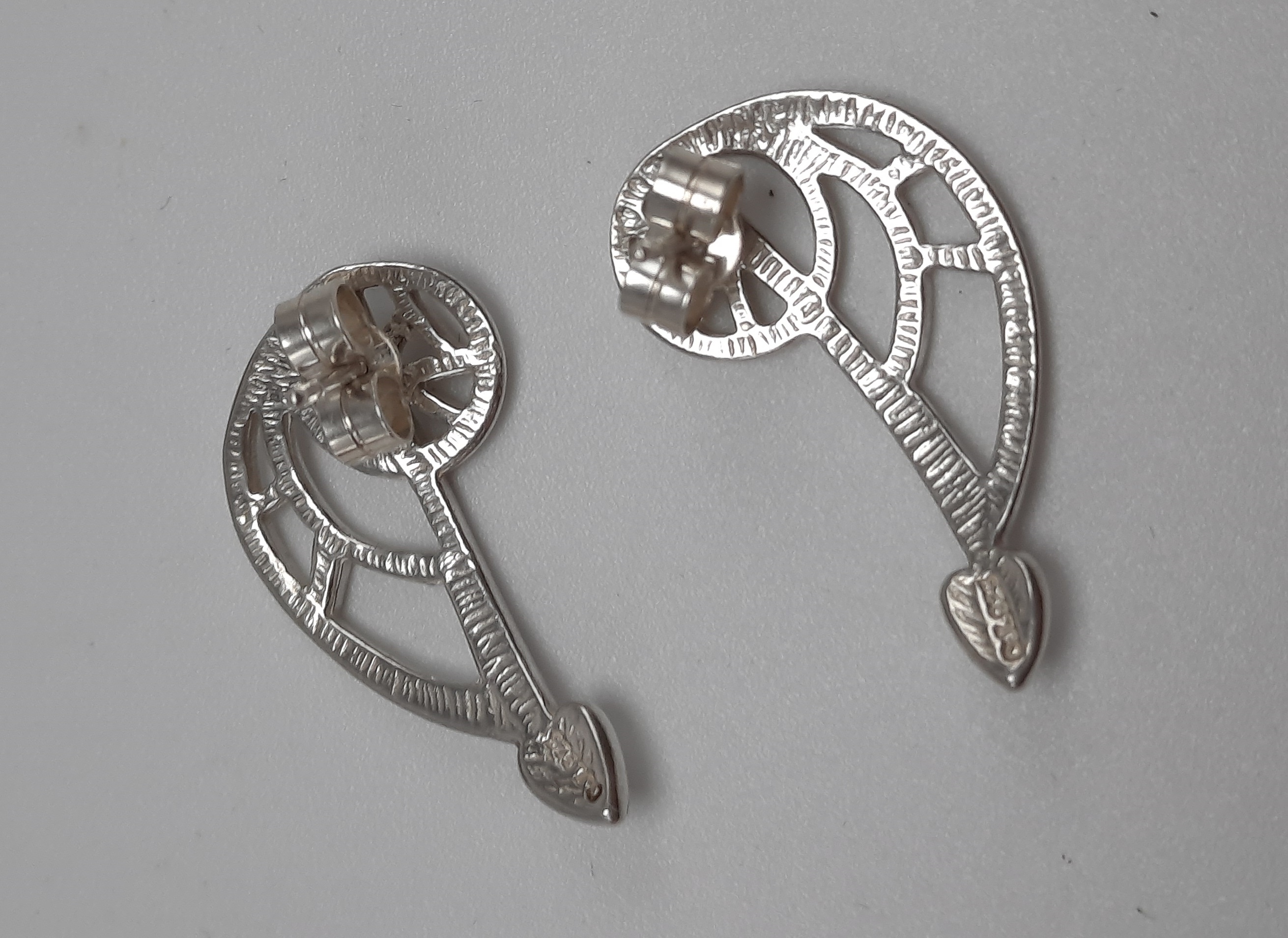 Sterling Silver Rennie Mackintosh Inspired Stud Earrings by Carrick