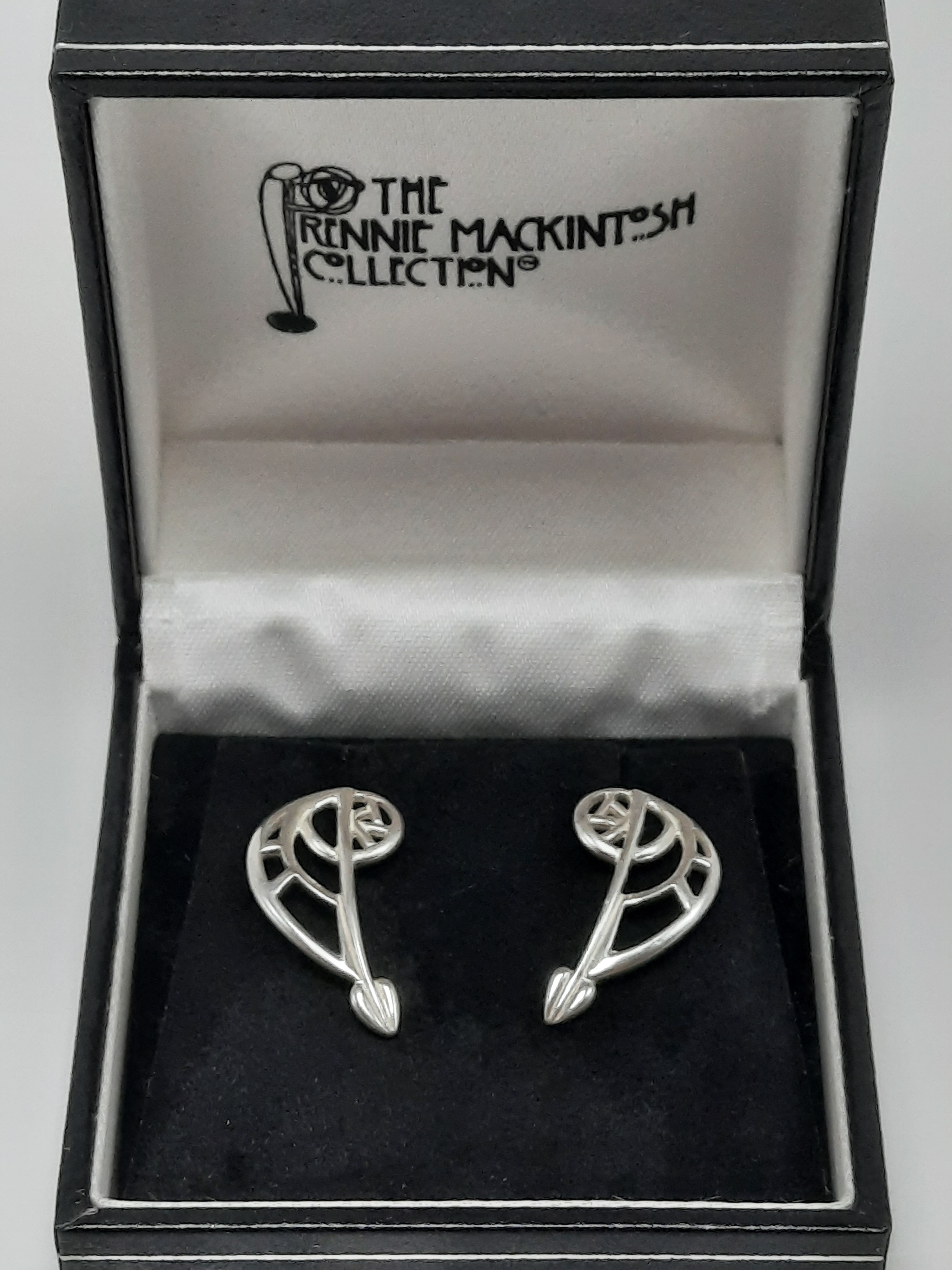 Sterling Silver Rennie Mackintosh Inspired Stud Earrings by Carrick