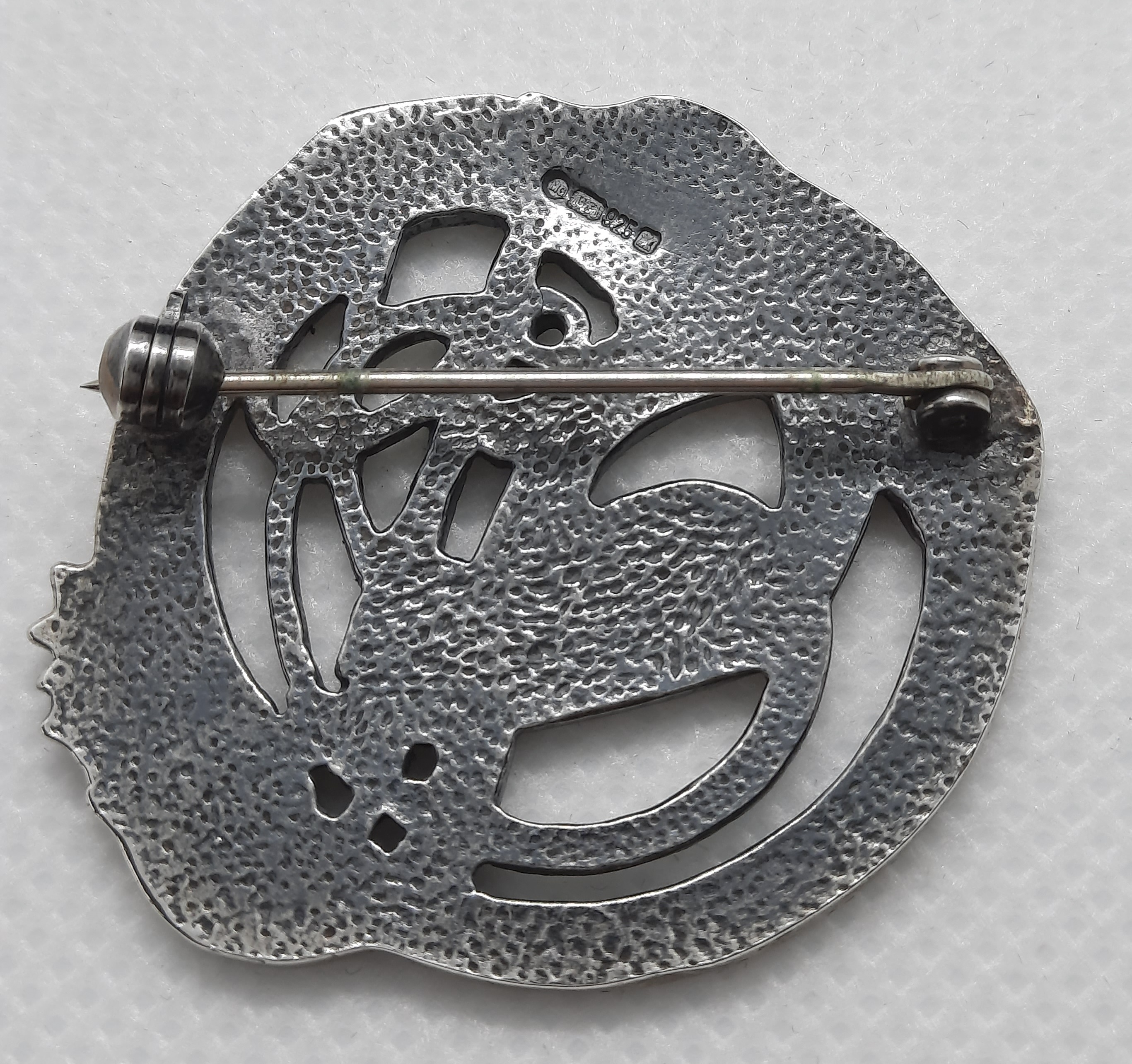 Sterling Silver ORTAK Brooch in Book of Kells Design