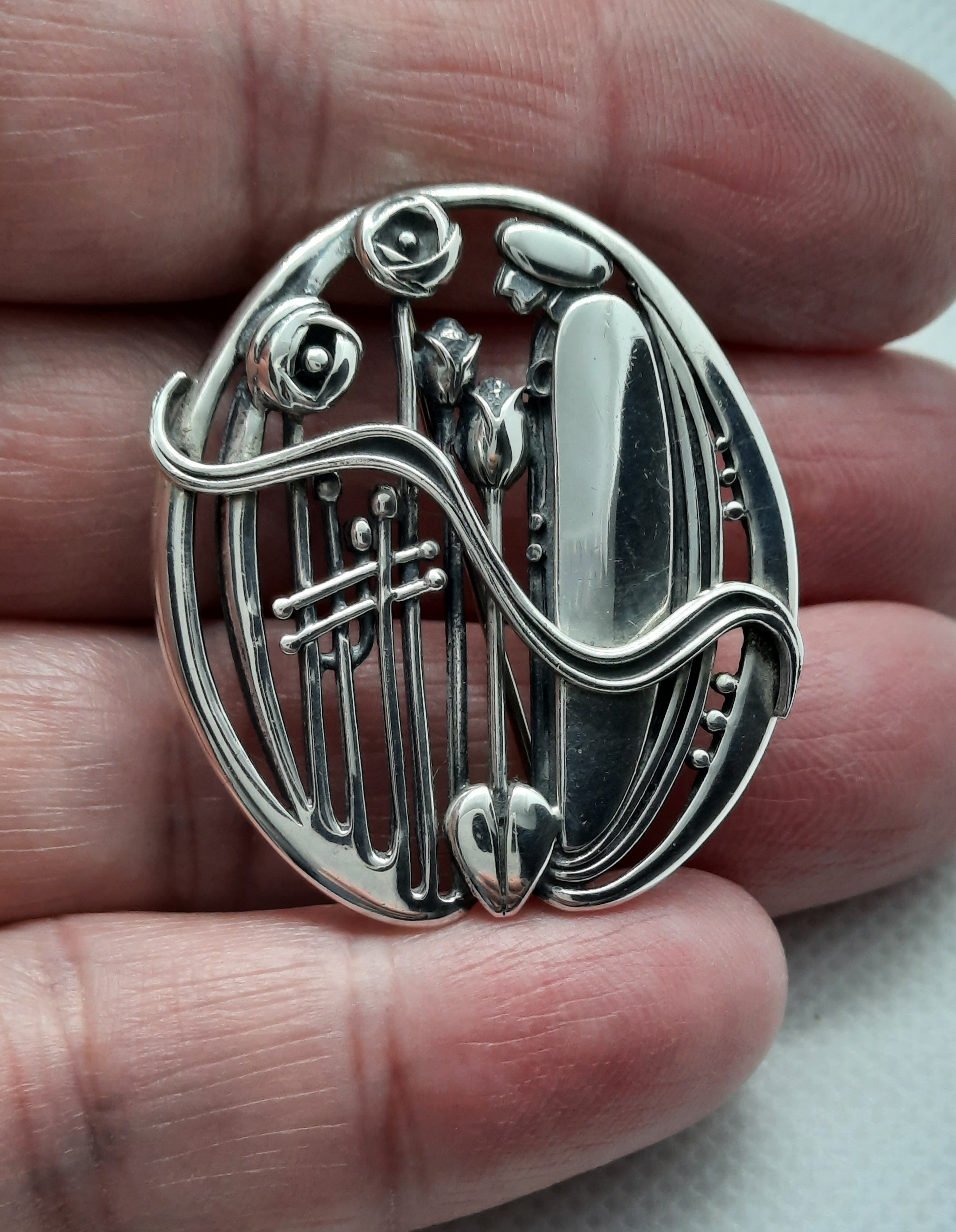 Malcolm Gray ORTAK Rennie Mackintosh Large Figural Brooch