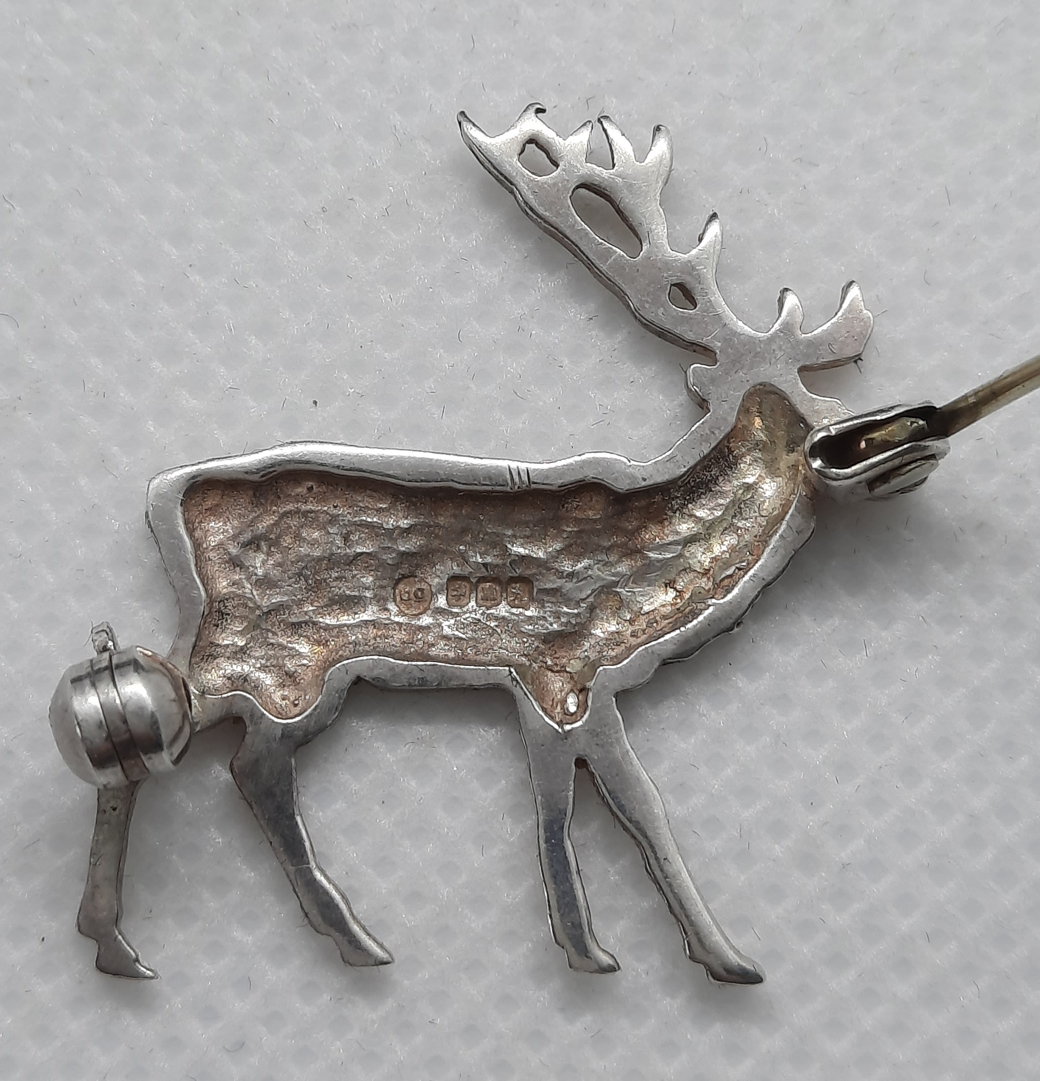Sterling Silver ORTAK Stag Brooch