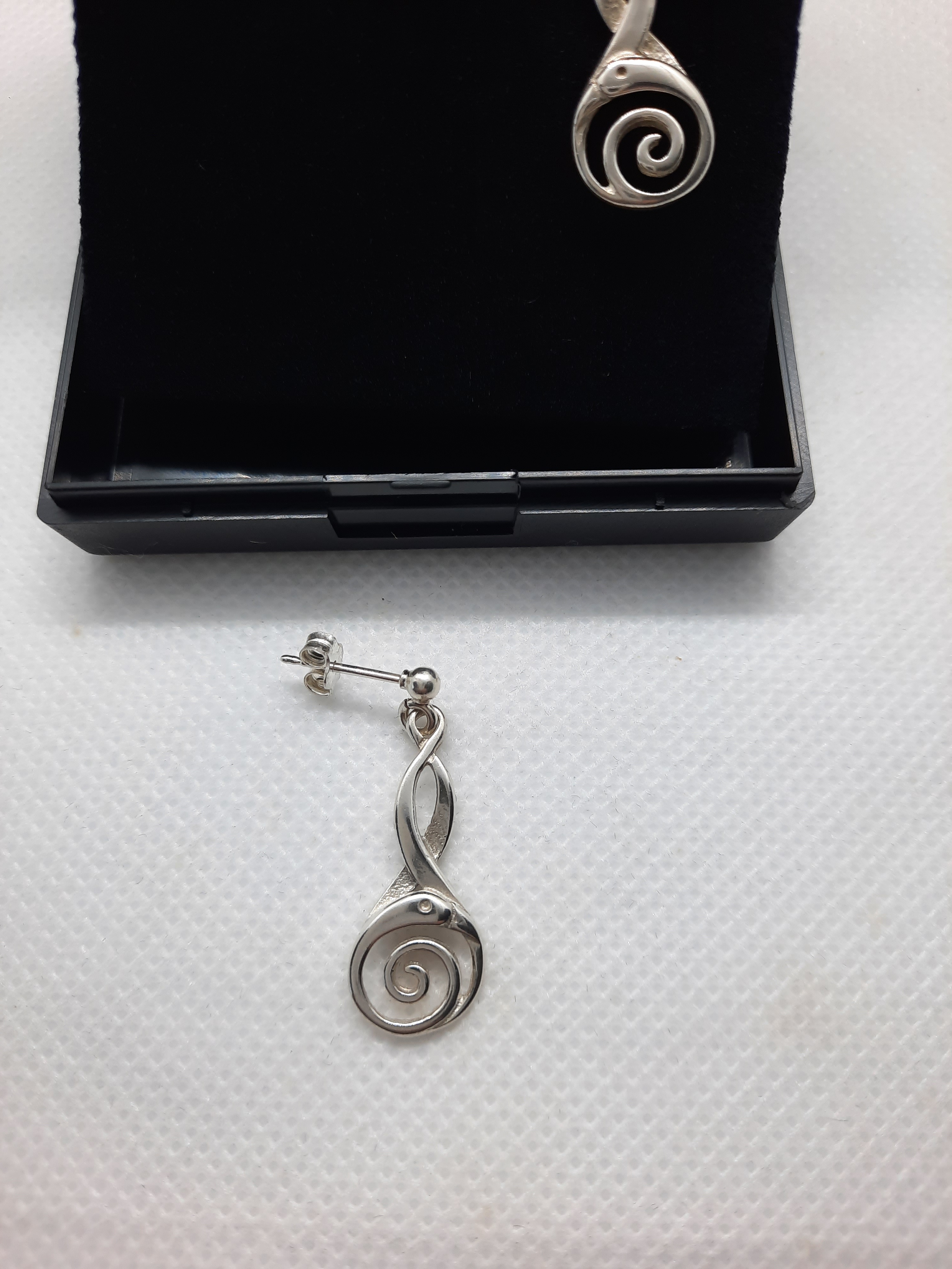 Sterling Silver Ola Gorie Kells Bird Drop Earrings