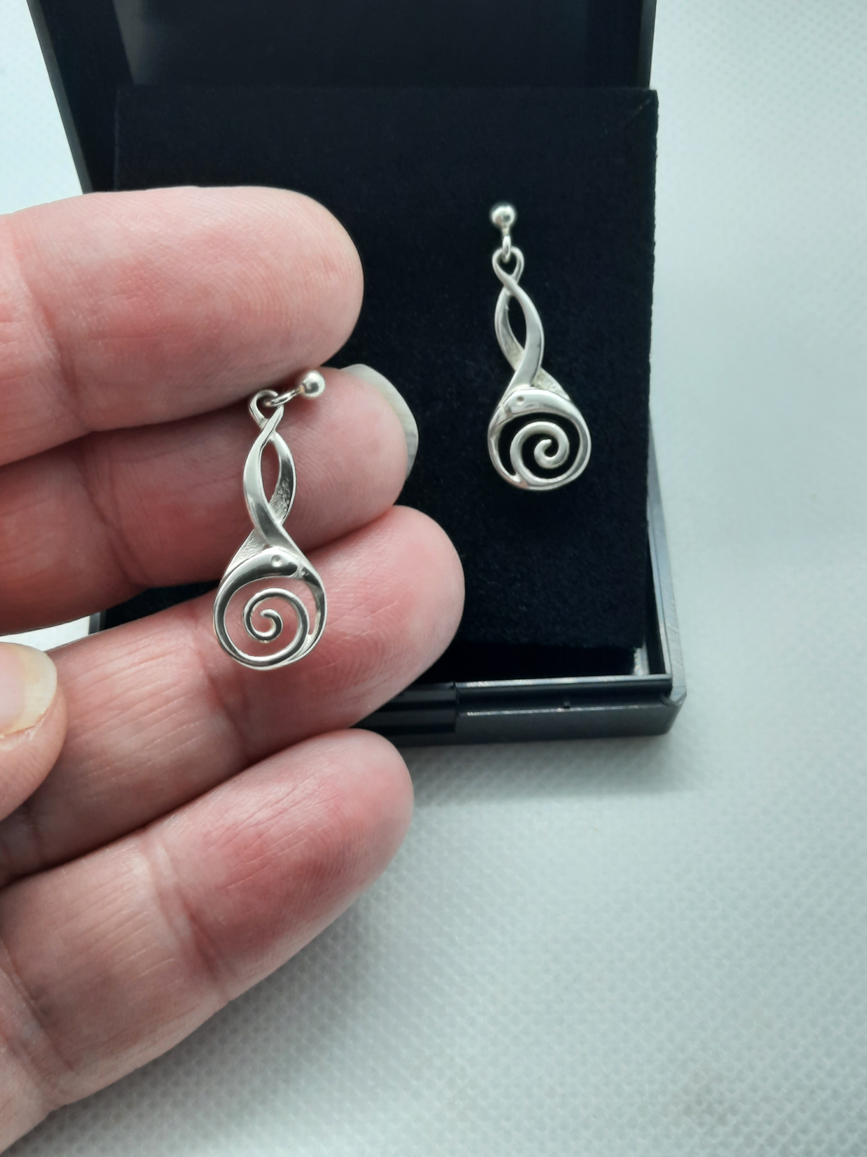 Sterling Silver Ola Gorie Kells Bird Drop Earrings