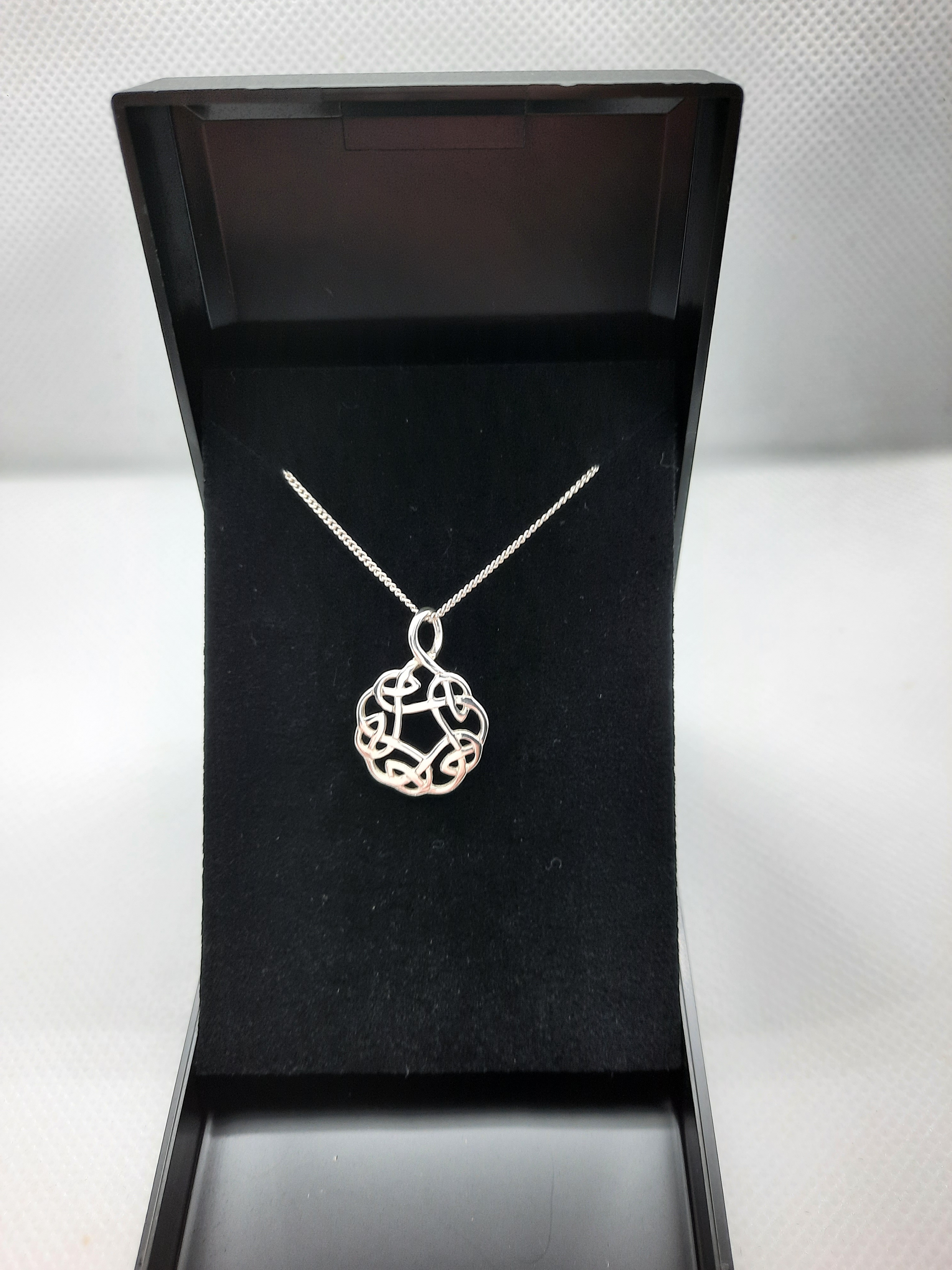 Sterling Silver ORTAK Celtic Knot Pendant and Brooch Set