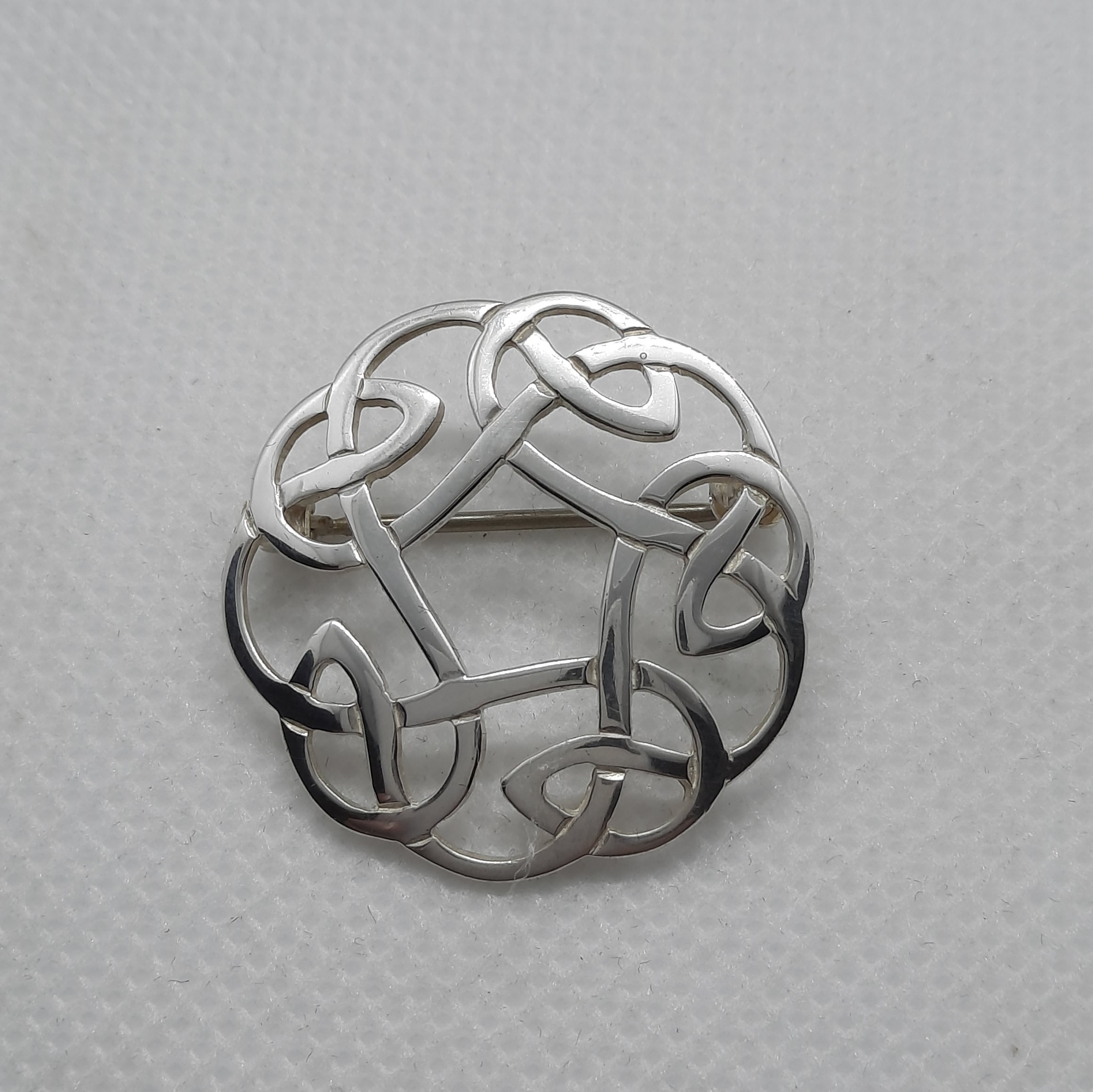 Sterling Silver ORTAK Celtic Knot Pendant and Brooch Set