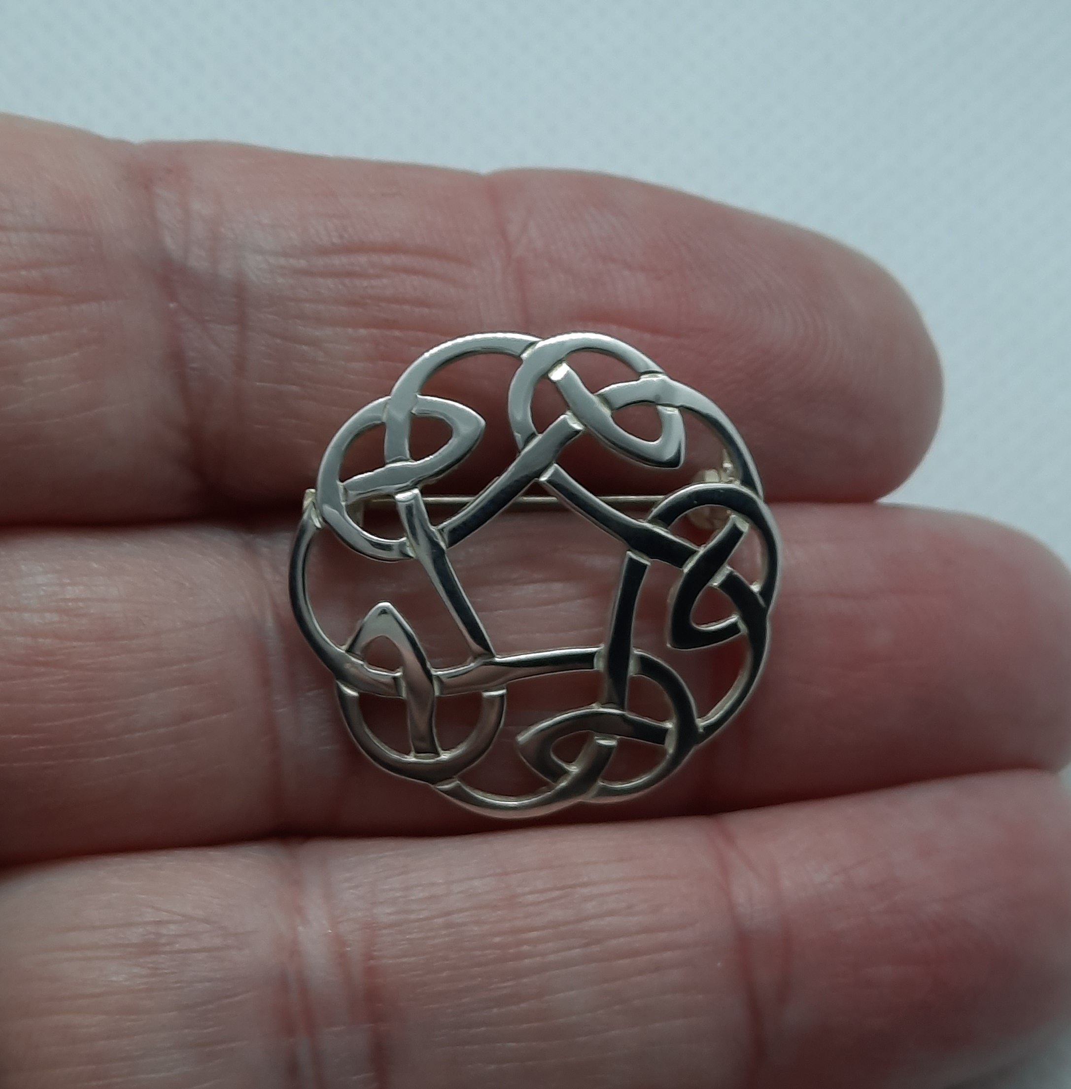 Sterling Silver ORTAK Celtic Knot Pendant and Brooch Set