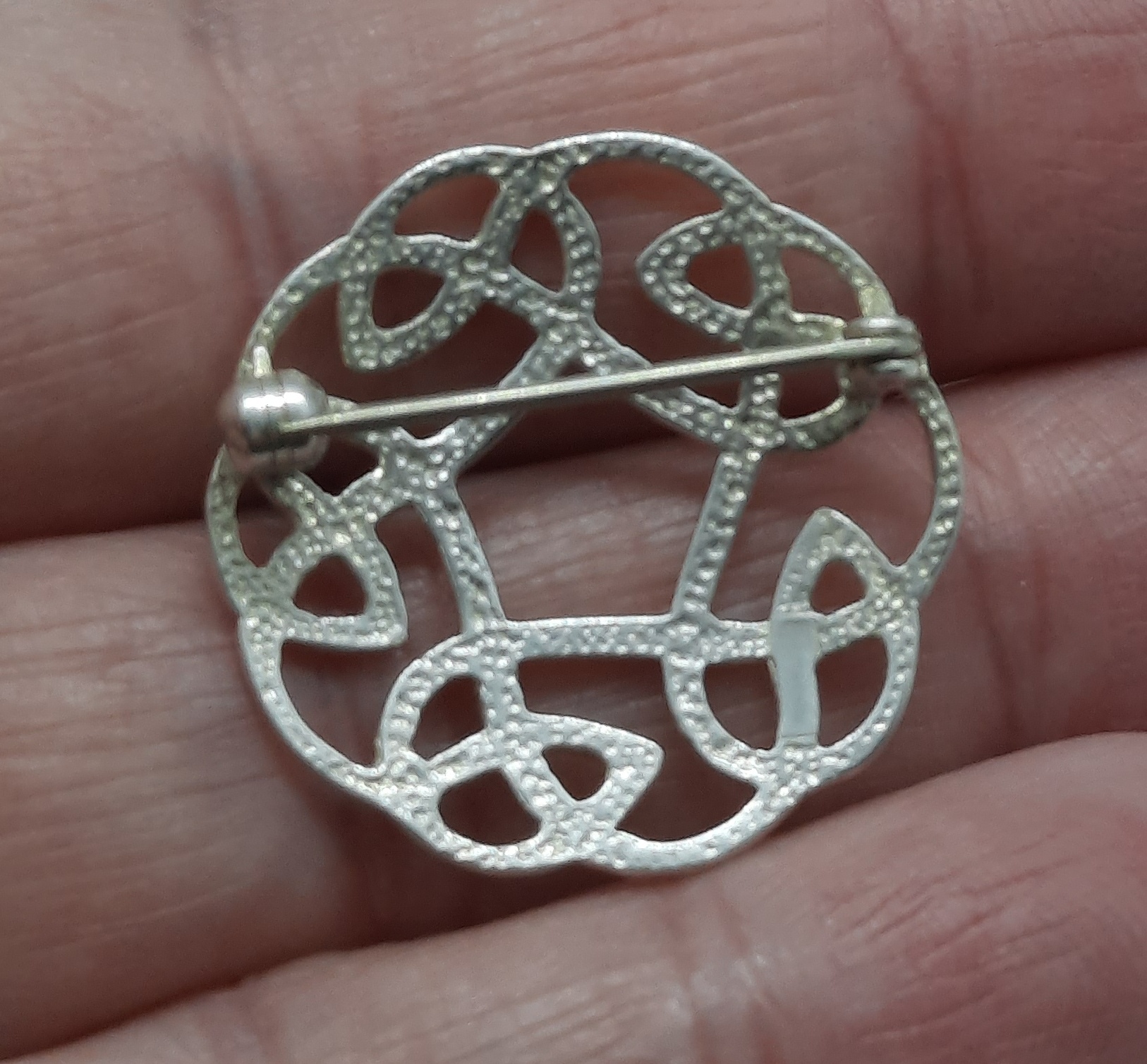 Sterling Silver ORTAK Celtic Knot Pendant and Brooch Set