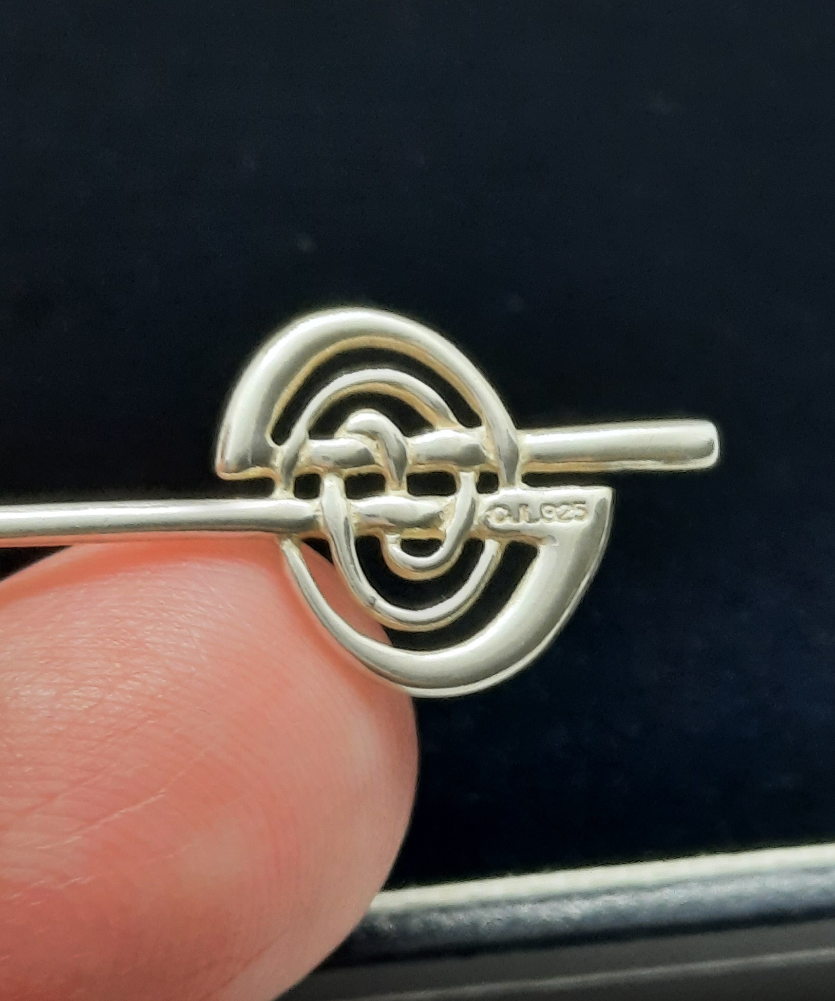 Unusual Sterling Silver Spiral Design Pendant by Carrick