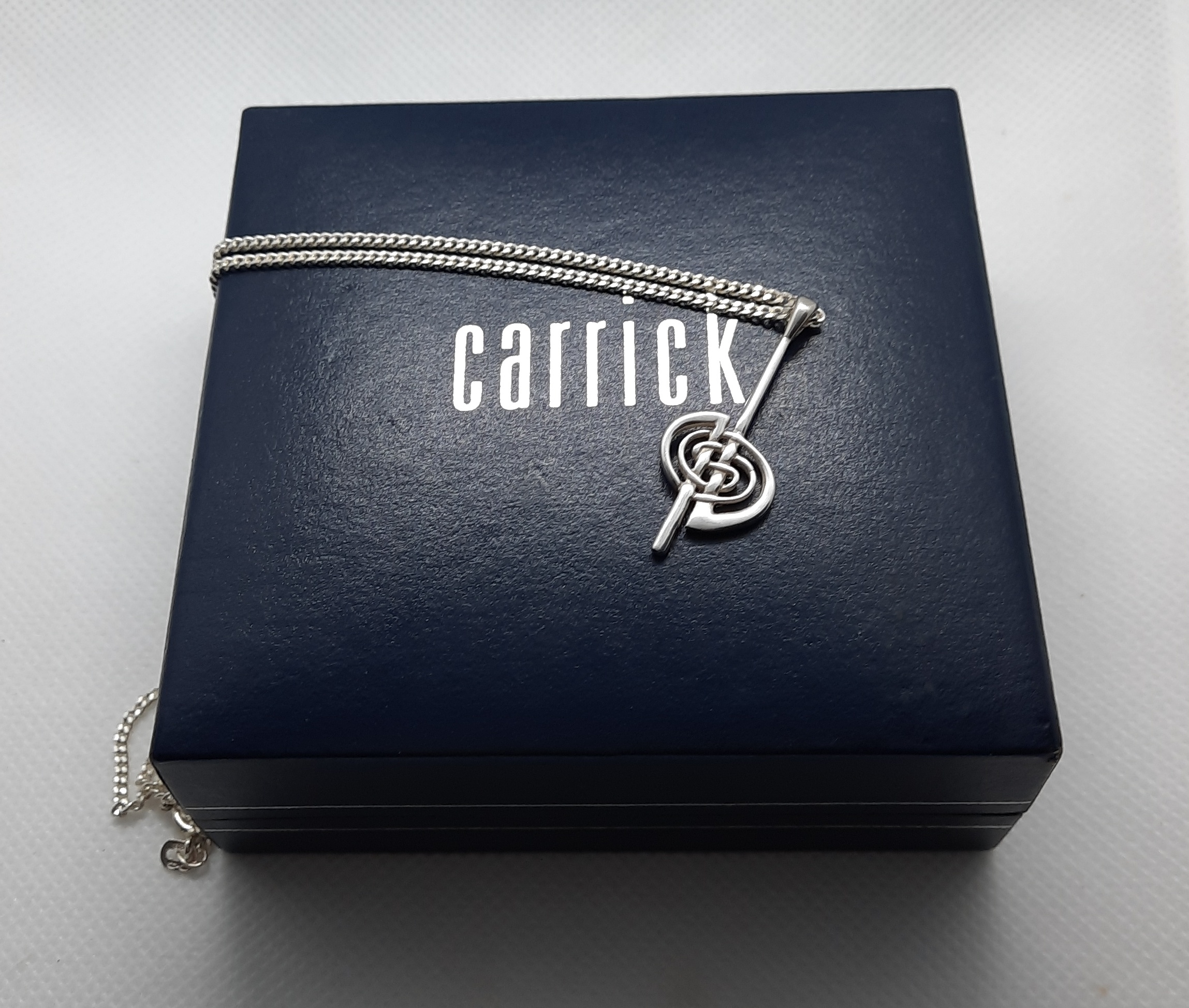 Unusual Sterling Silver Spiral Design Pendant by Carrick