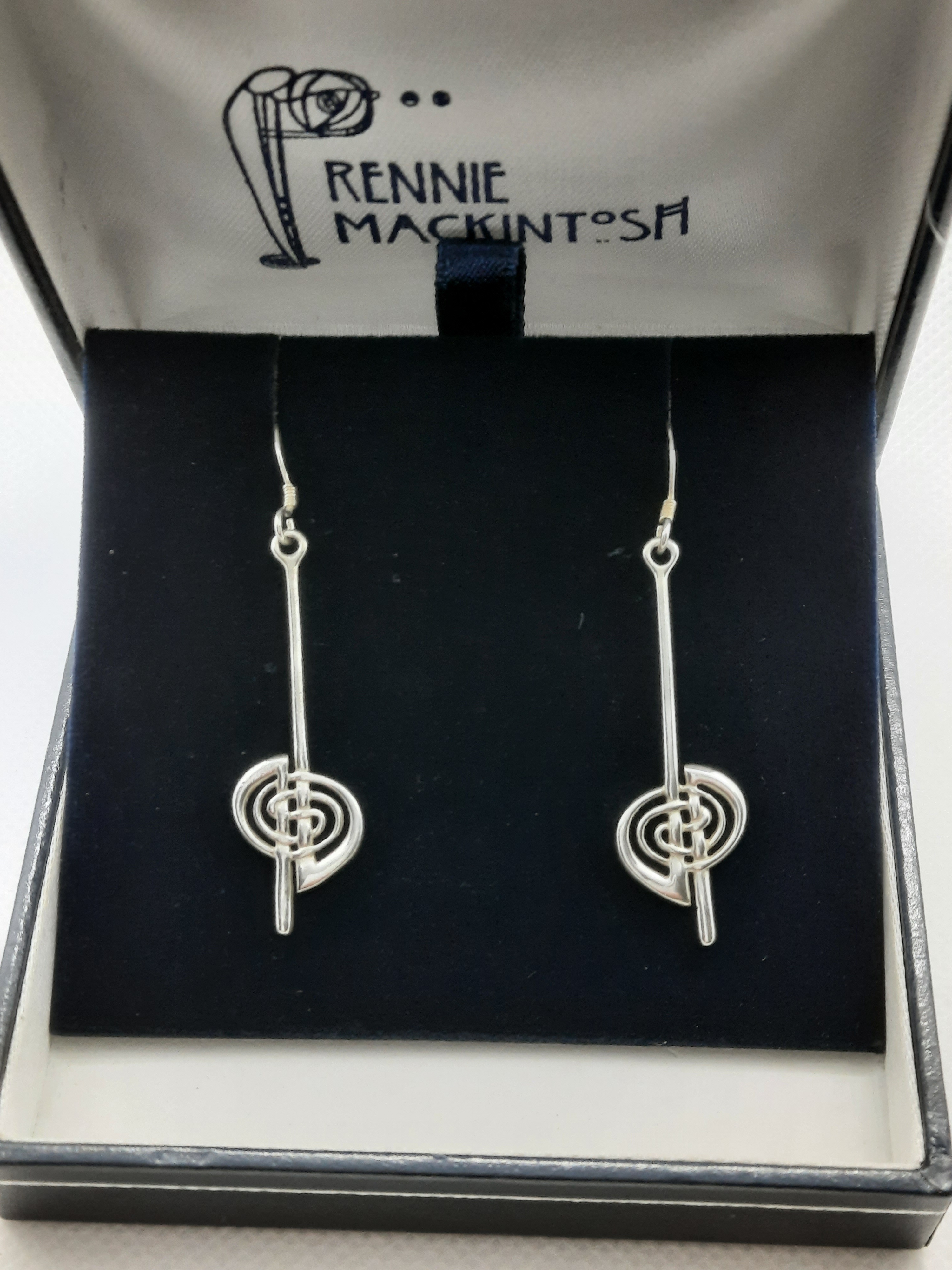 Unusual Pair of Sterling Silver Spiral Earrings by Carrick