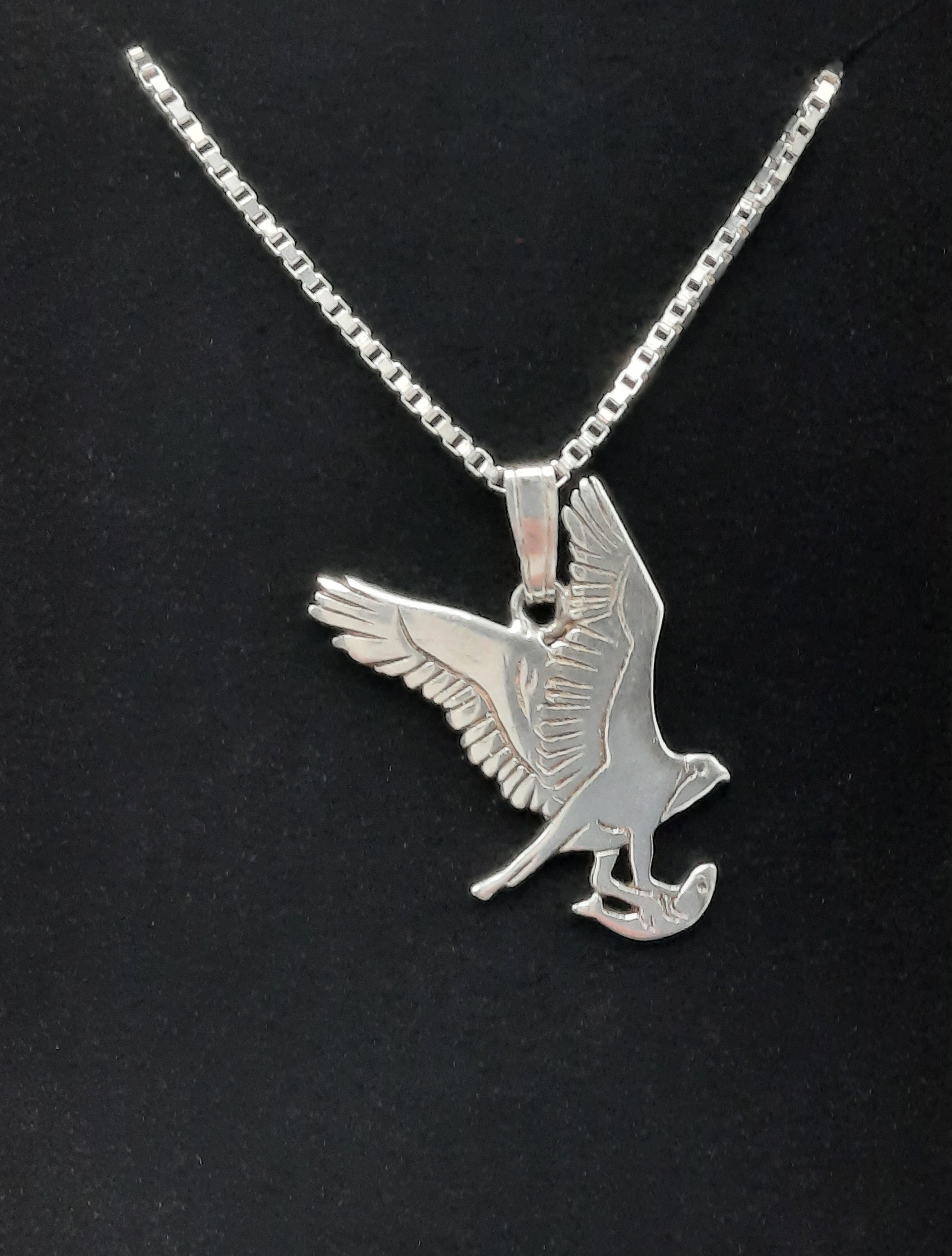 ORTAK 'Nature in Flight' Osprey Pendant and Chain in Sterling Silver
