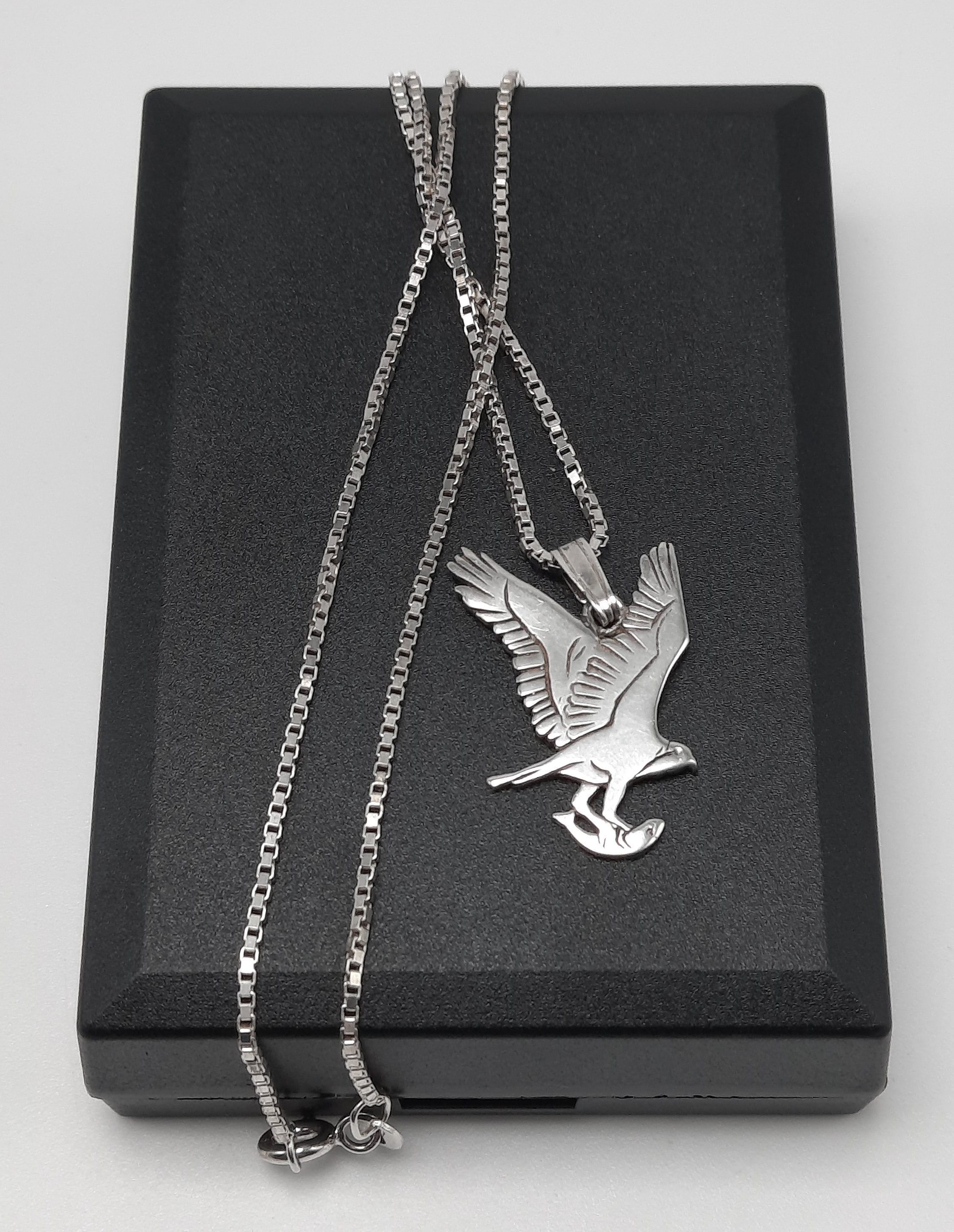 ORTAK 'Nature in Flight' Osprey Pendant and Chain in Sterling Silver