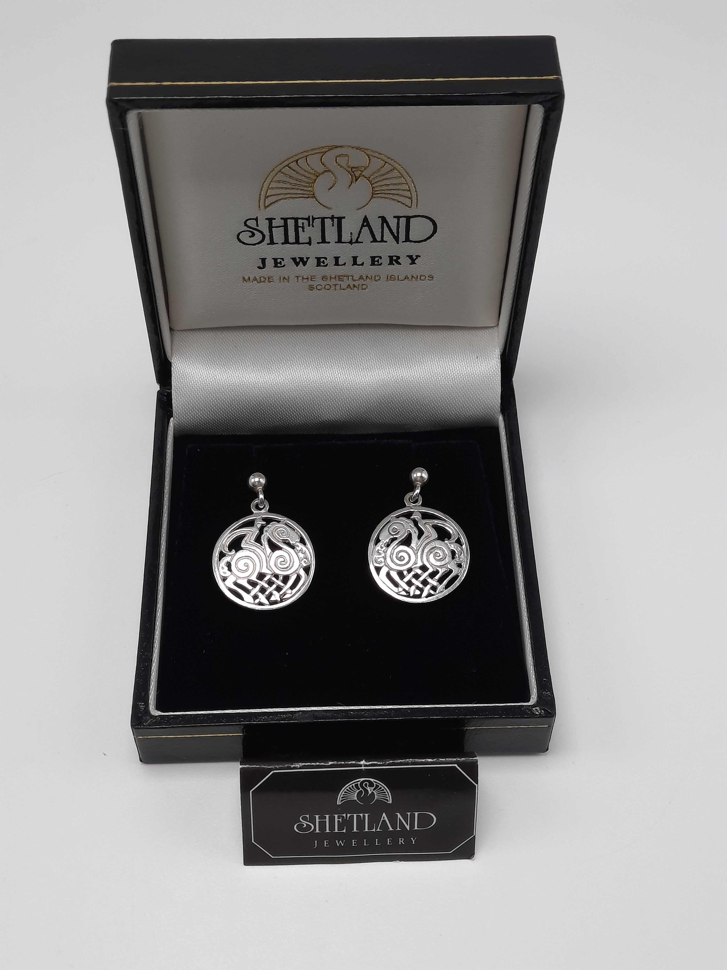 Shetland Silver Sleipnir Drop Earrings in Original Box