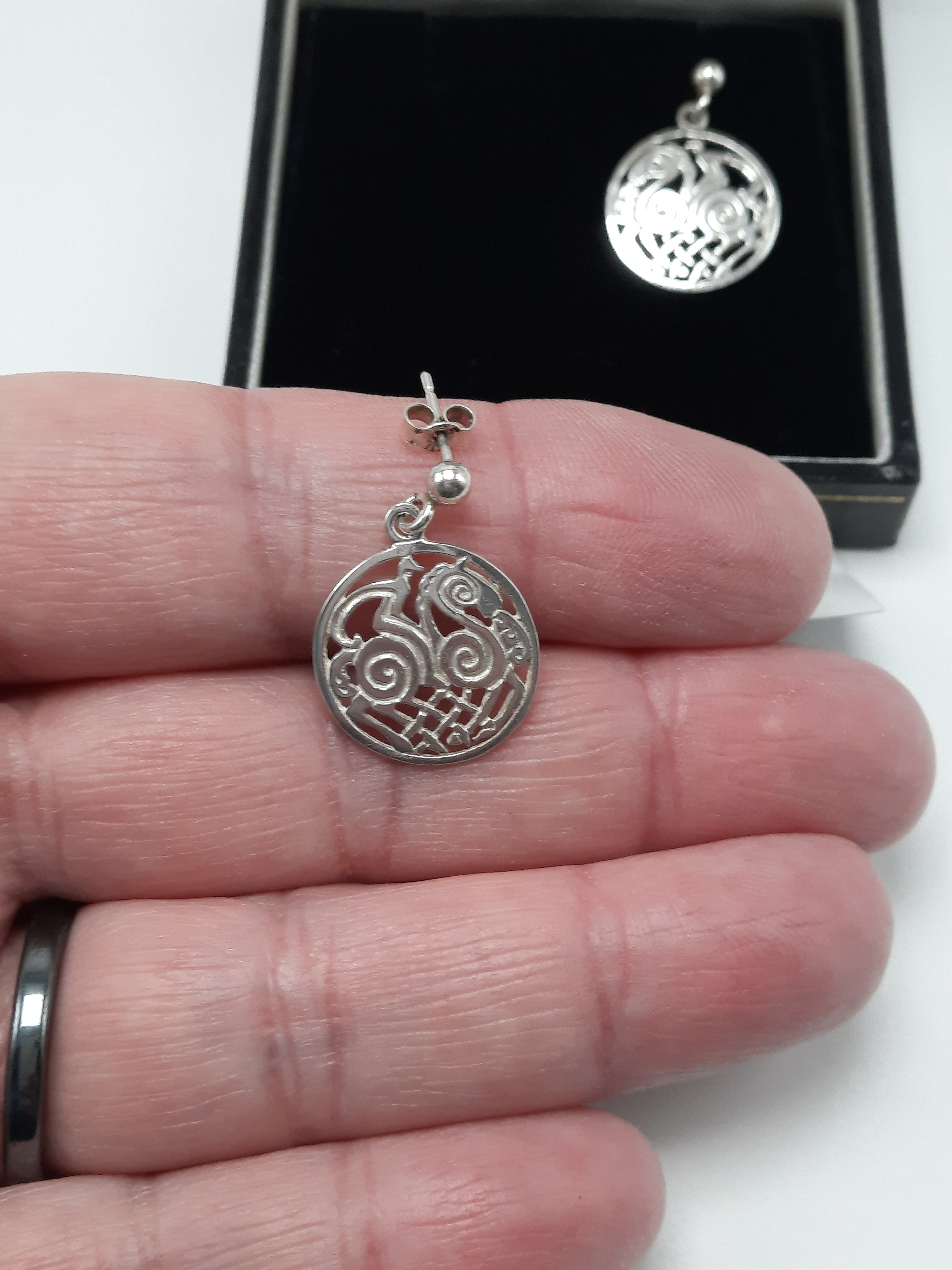 Shetland Silver Sleipnir Drop Earrings in Original Box