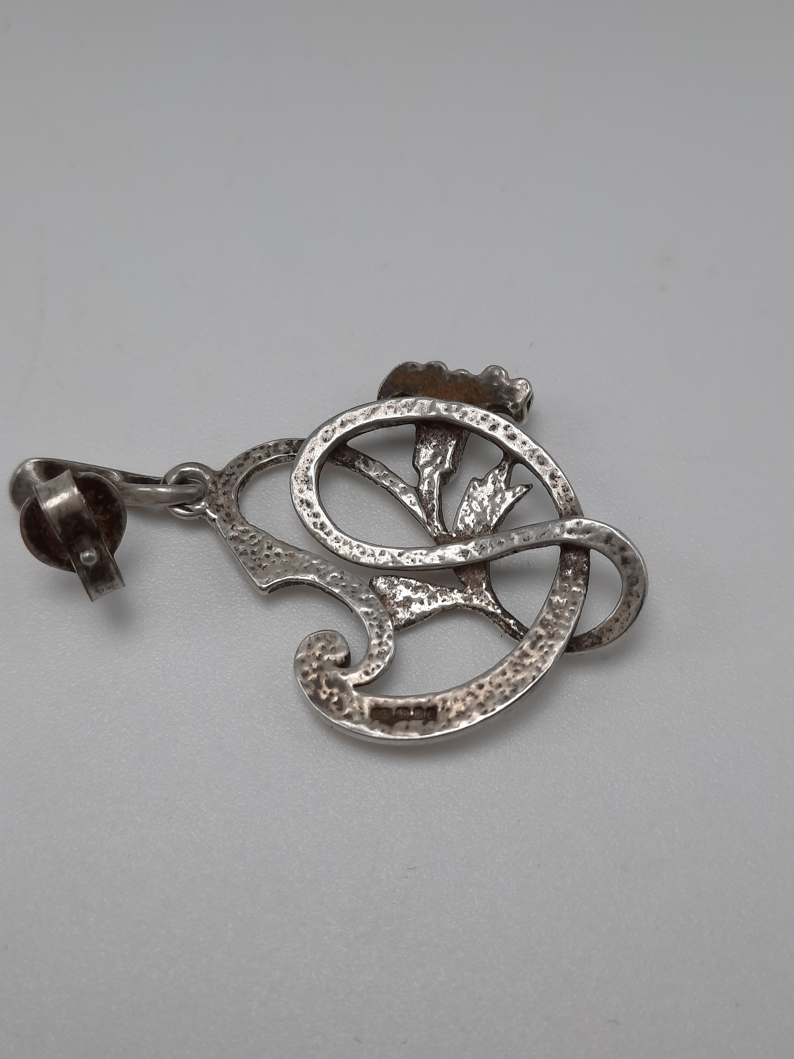 Pair of Sterling Silver Vintage Laura Ashley Earrings - Hallmarked 1973